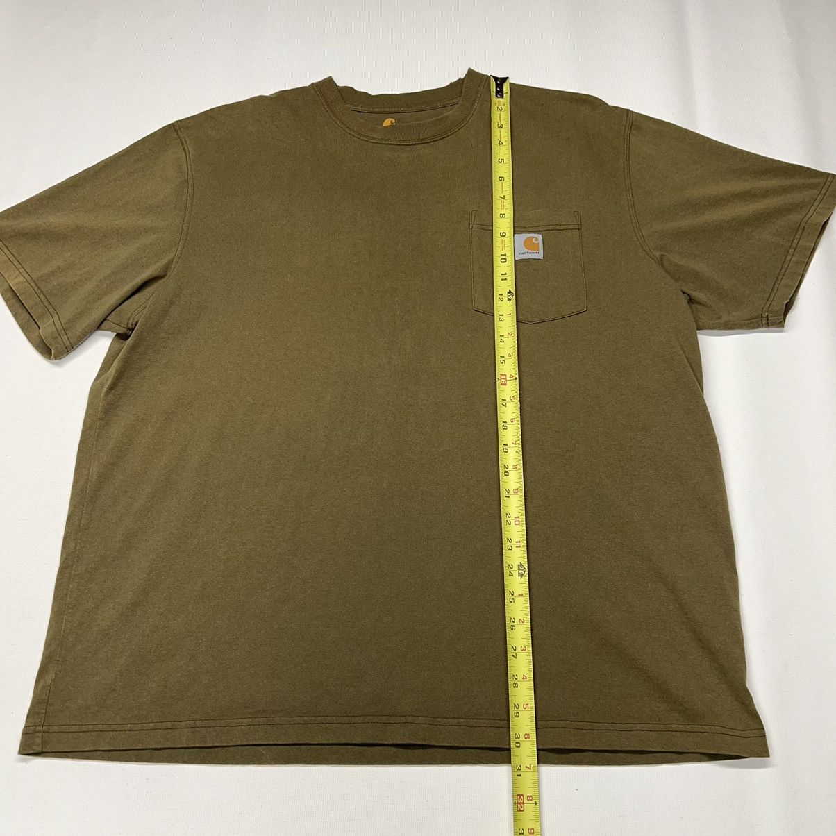 Carhartt Carhartt Tee Shirt Green Olive Original Fit Pocket Logo Size US XL / EU 56 / 4 - 14 Thumbnail