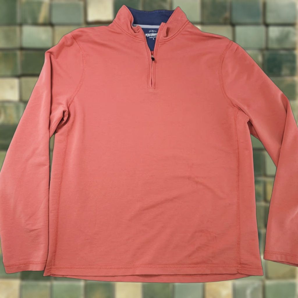 J.Crew J.Crew Performance Pullover Mens L Salmon 1/4 Zip Long Sleeve Stretch Shirt Size US L / EU 52-54 / 3 - 1 Thumbnail