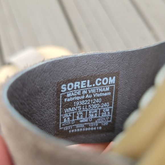 SOREL Sorel Ella Ash Taupe Suede Leather Elastic Strappy Open Toe Size US 8.5 / IT 38.5 - 7 Thumbnail