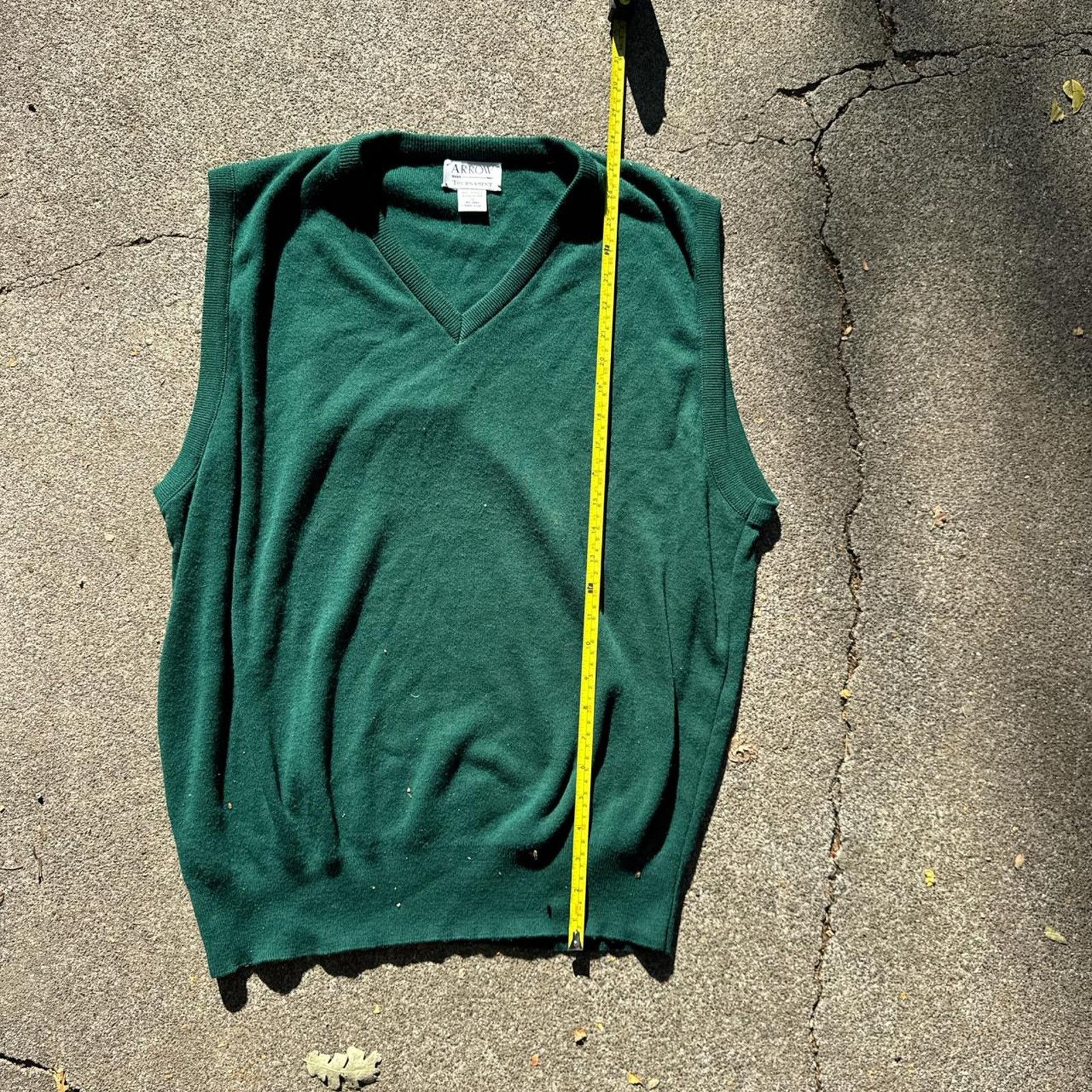 Arrow Vintage 1990s Arrow Tournament Green Sweater Vest – Size XL Size US XL / EU 56 / 4 - 5 Thumbnail