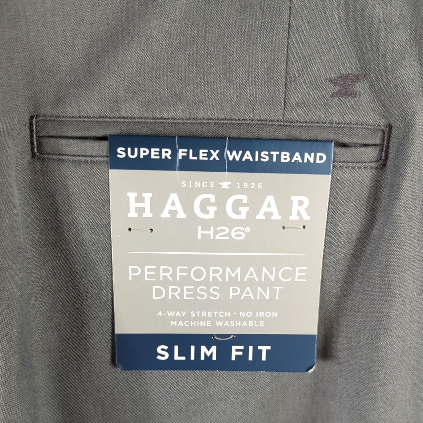 Haggar Haggar Men's Gray Performance Dress Pants slim fit 32X32 4 way stretch Size US 32 / EU 48 - 6 Thumbnail
