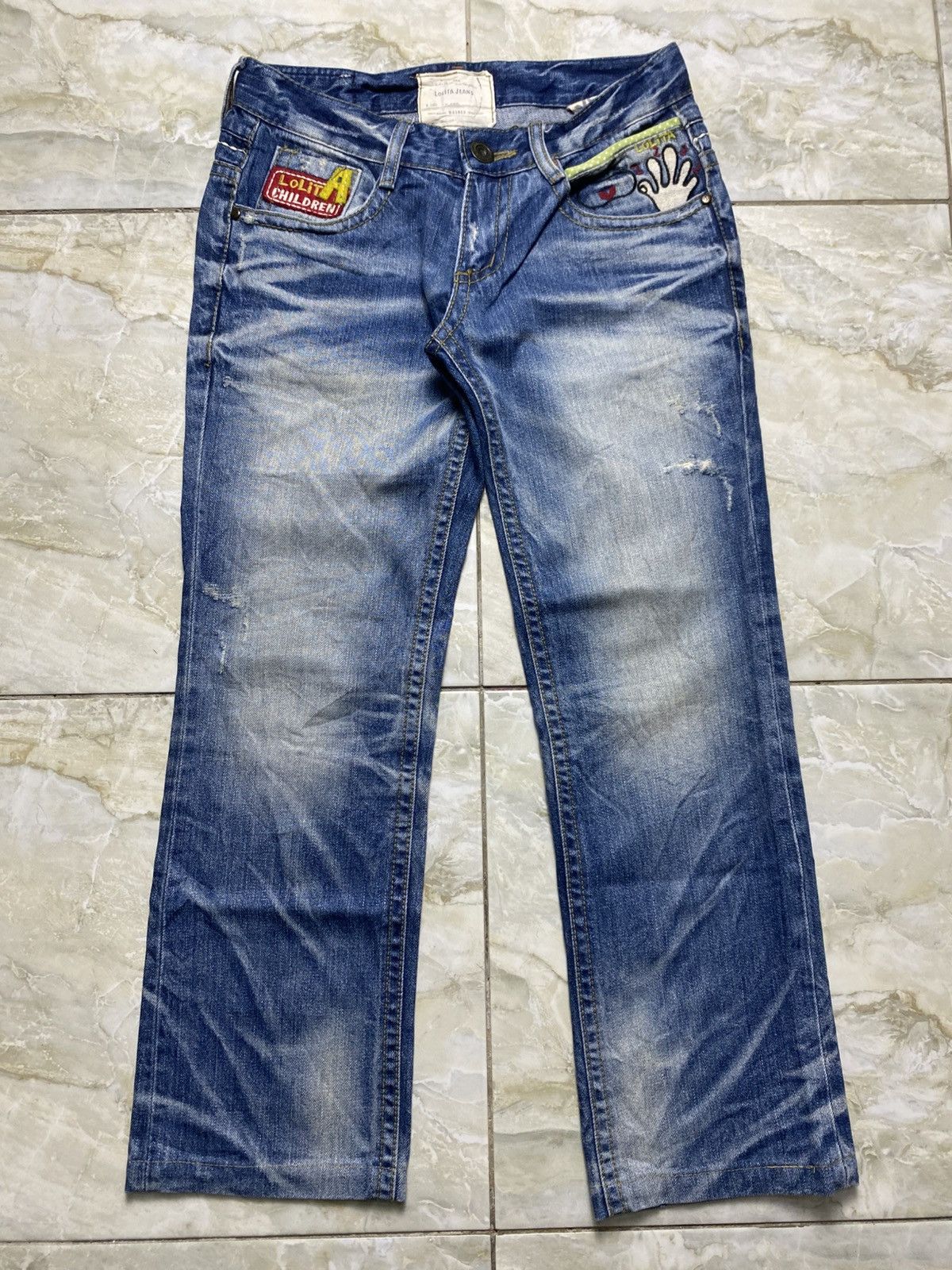 Japanese Brand Rare Lolita Children Distressed Jeans Size US 28 / EU 44 - 2 Thumbnail