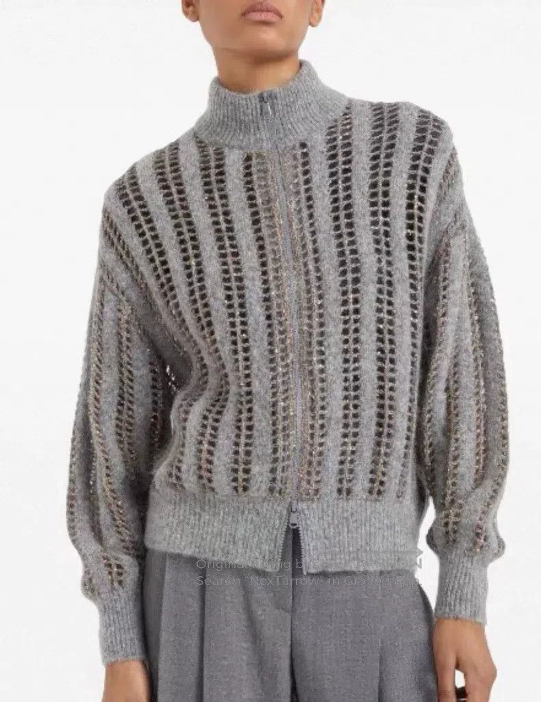 Brunello Cucinelli Brunello Cucinelli Gray Sweater Size 28" / US 6 / IT 42 - 3 Thumbnail