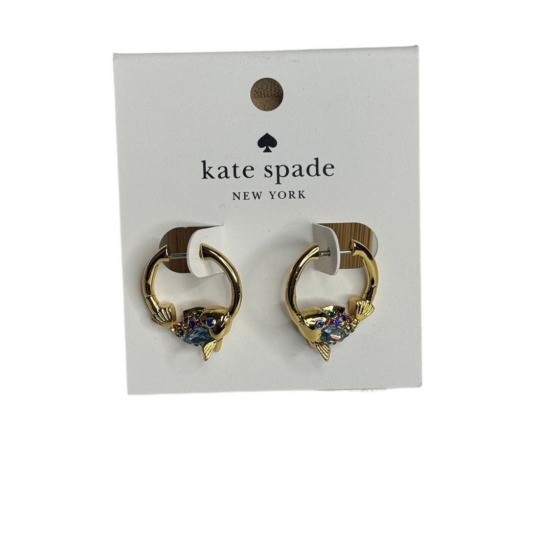 Kate Spade Kate Spade What A Catch Fish Huggies new woman earrings Size ONE SIZE - 3 Thumbnail