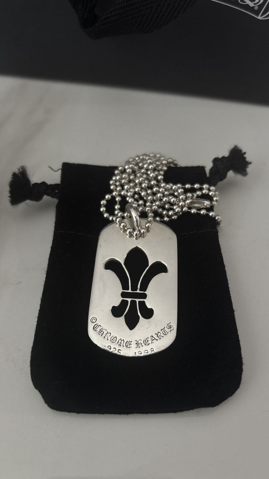 Chrome Hearts *Rare* Chrome Hearts Fleur Dog Tag Size ONE SIZE - 2 Thumbnail