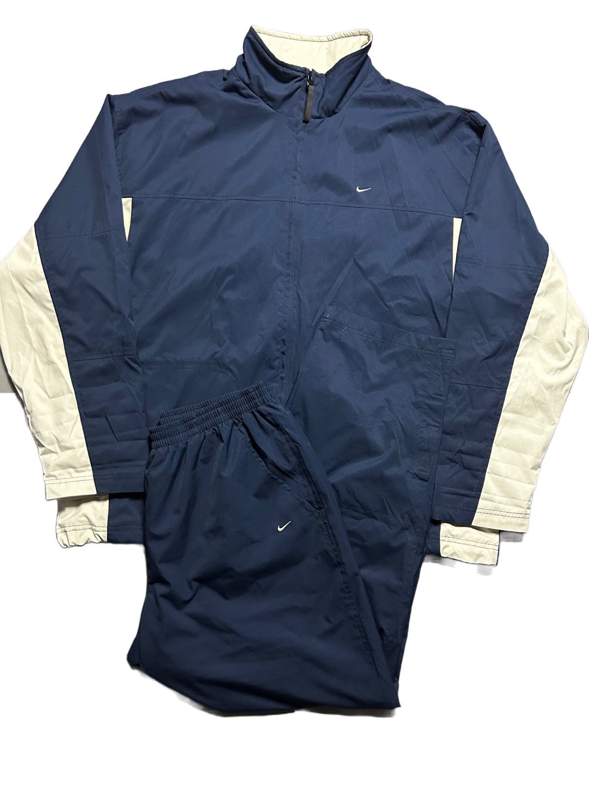 Nike × Vintage Nike track suit vintage navy pants windbreaker small logo Size US XXL / EU 58 / 5 - 1 Thumbnail