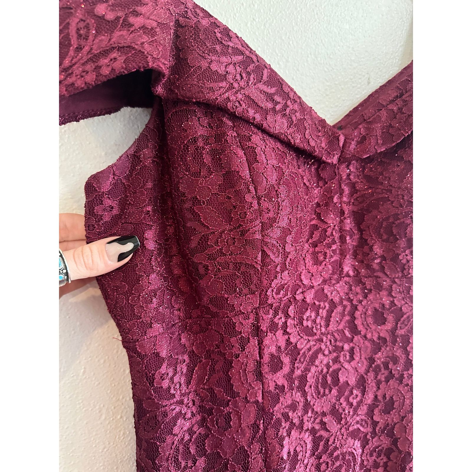 Other Burgundy Sparkle & Lace Gown size 14 Size XL / US 12-14 / IT 48-50 - 6 Thumbnail