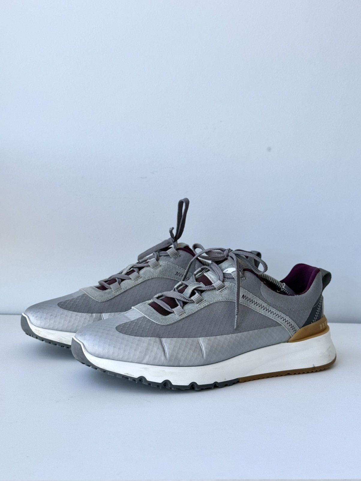 Brunello Cucinelli Brunello Cucinelli Honeycomb Grey Lace Up Sneaker Mens Shoes Size US 12 / EU 45 - 5 Thumbnail