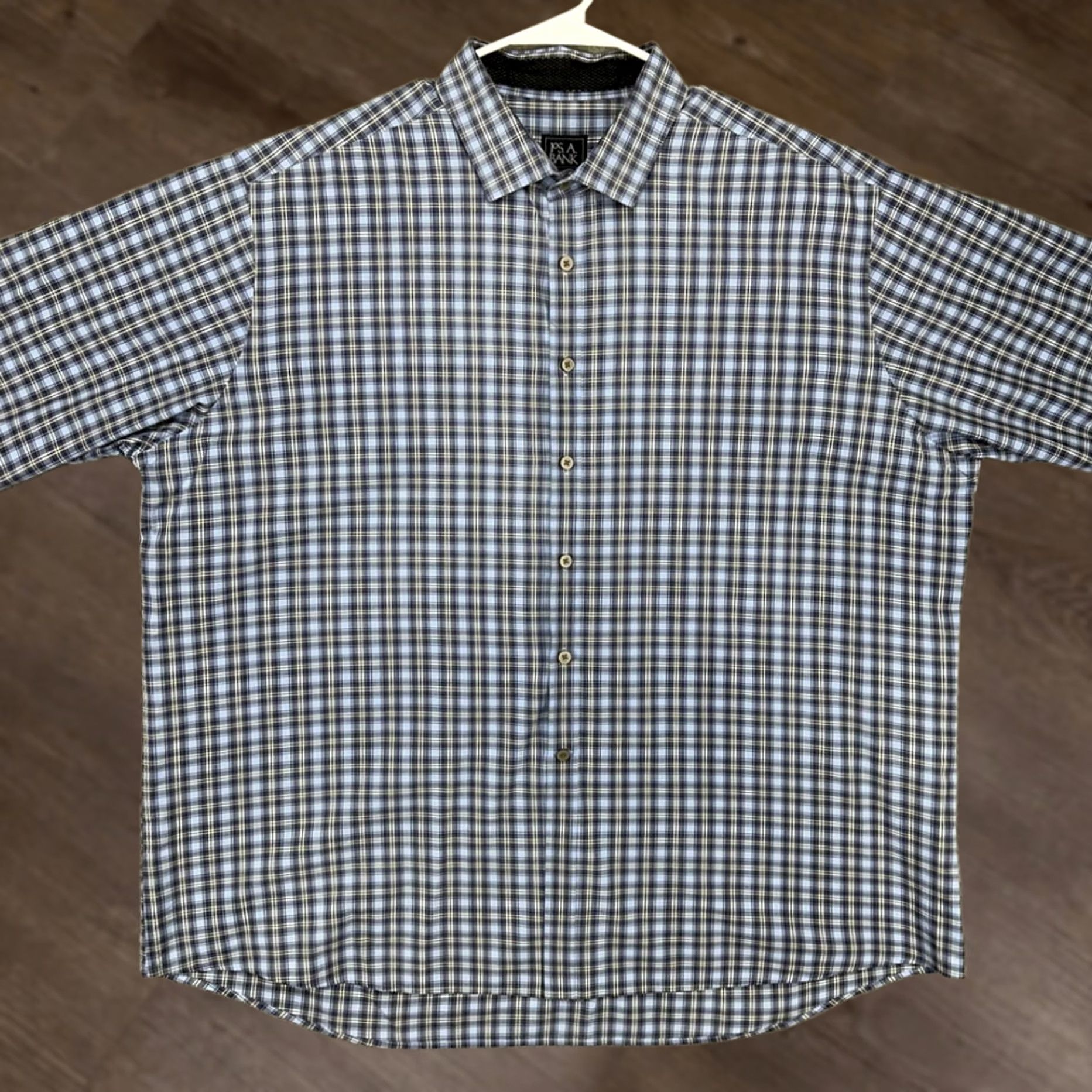 Jos. A. Bank Jos. A. Bank Traveler Travel Tech Button Up Shirt Mens 2XL Blue Plaid Tailored Size US XXL / EU 58 / 5 - 1 Thumbnail