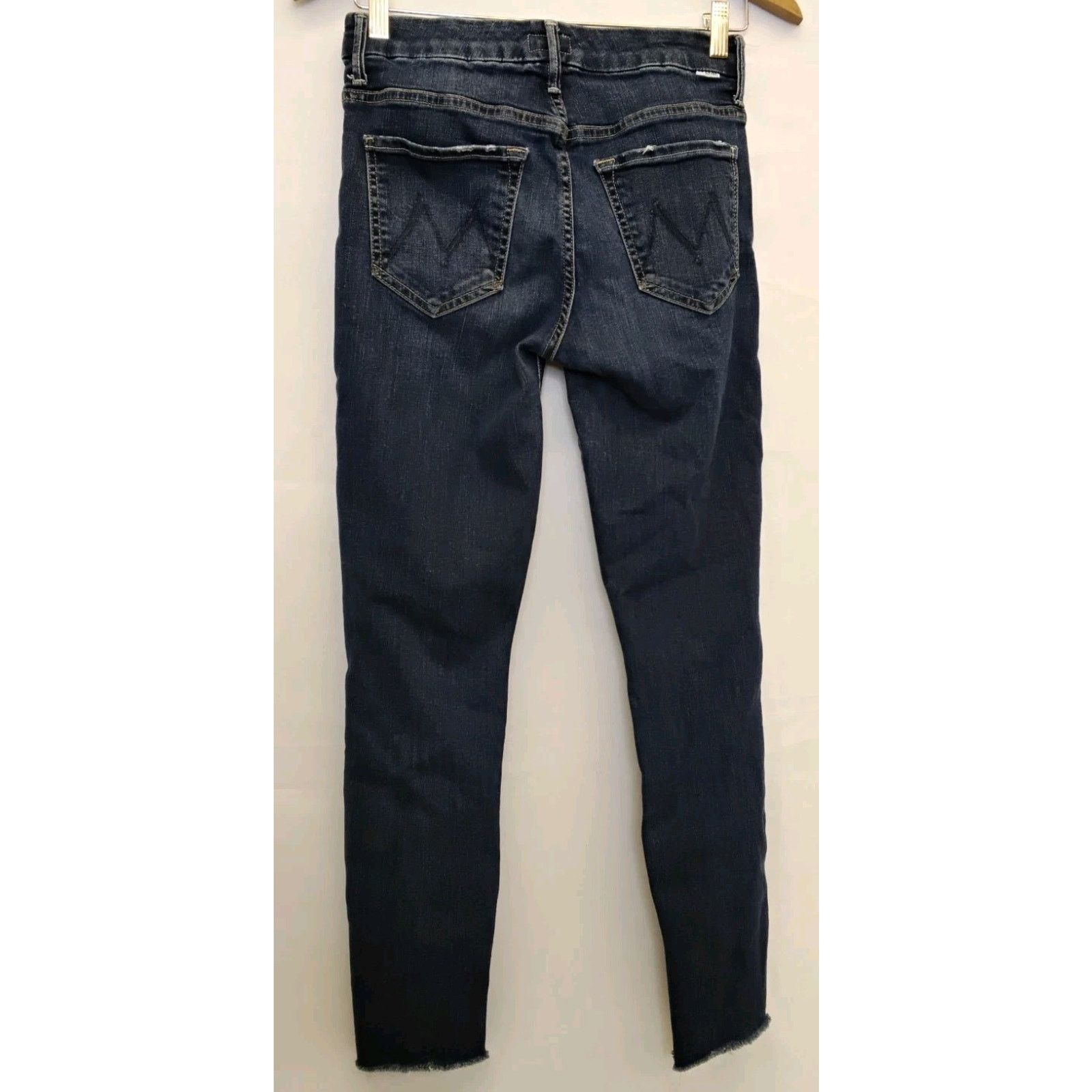 MOTHER Mother High Waist Looker Jean Women's 27" Dark Distressed Size 27" / US 4 / IT 40 - 3 Thumbnail