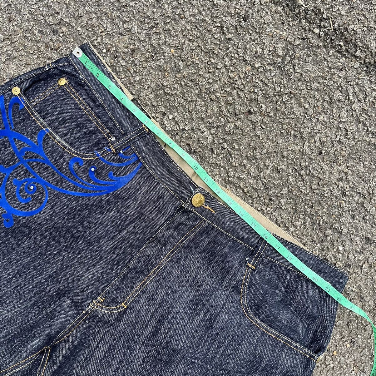 Ed Hardy Crazy Y2K Baggy Jeans Tribal Velvet Denim Coogi JNCO Pants Size US 40 / EU 56 - 7 Thumbnail