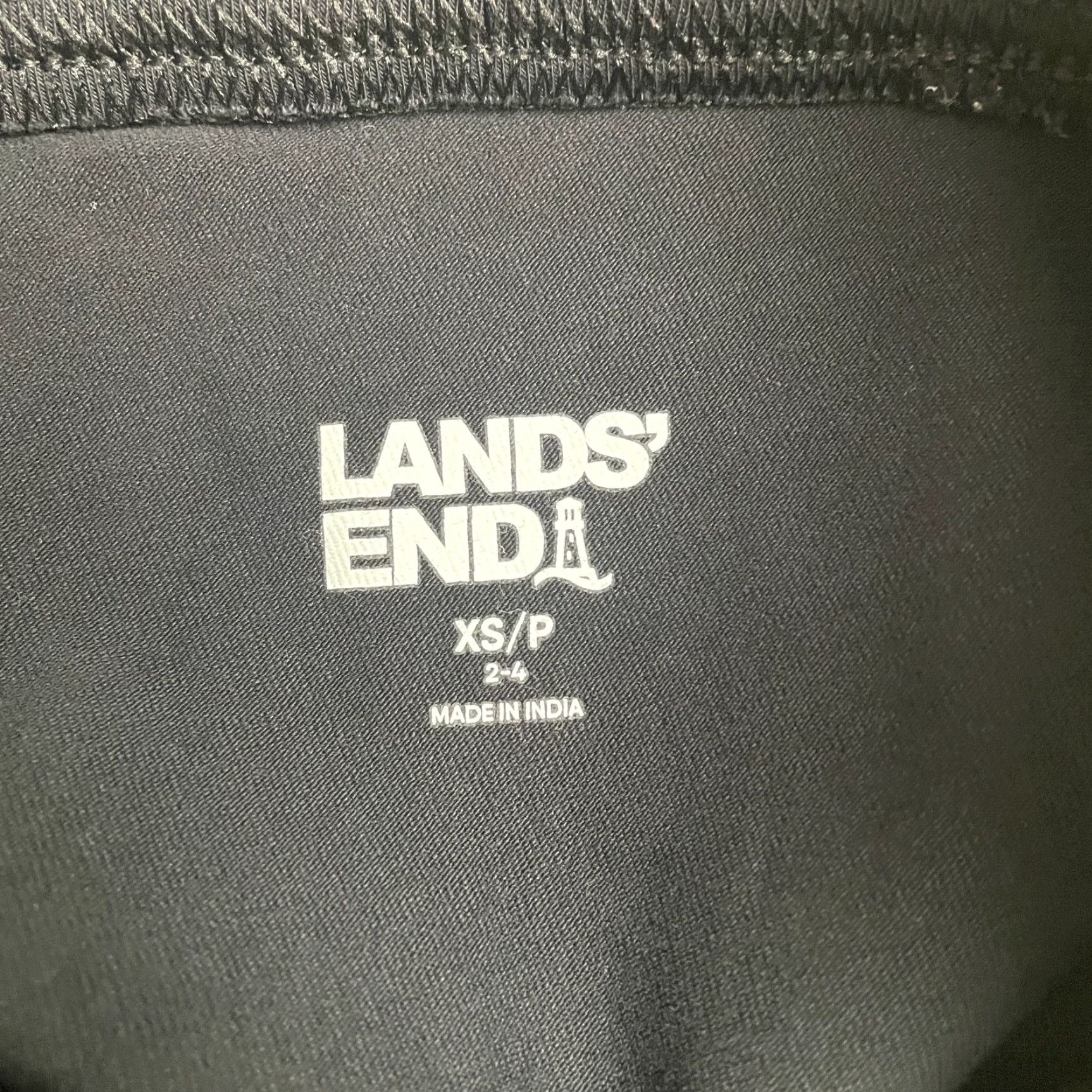 Lands' End VINTAGE Lands' End Starfish Ankle Leggings Womens XS Black Solid Stretch Athletic 26x23 Size 26" / US 2 / IT 38 - 4 Thumbnail