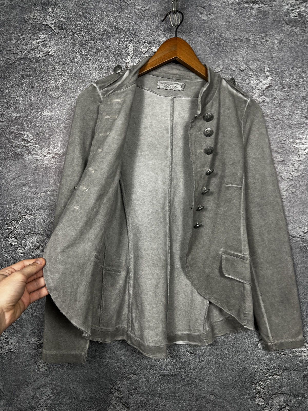 Hysteric Glamour 00s Military Napoleon Washed Jacket Gothic Balmain Style Size M / US 6-8 / IT 42-44 - 6 Thumbnail