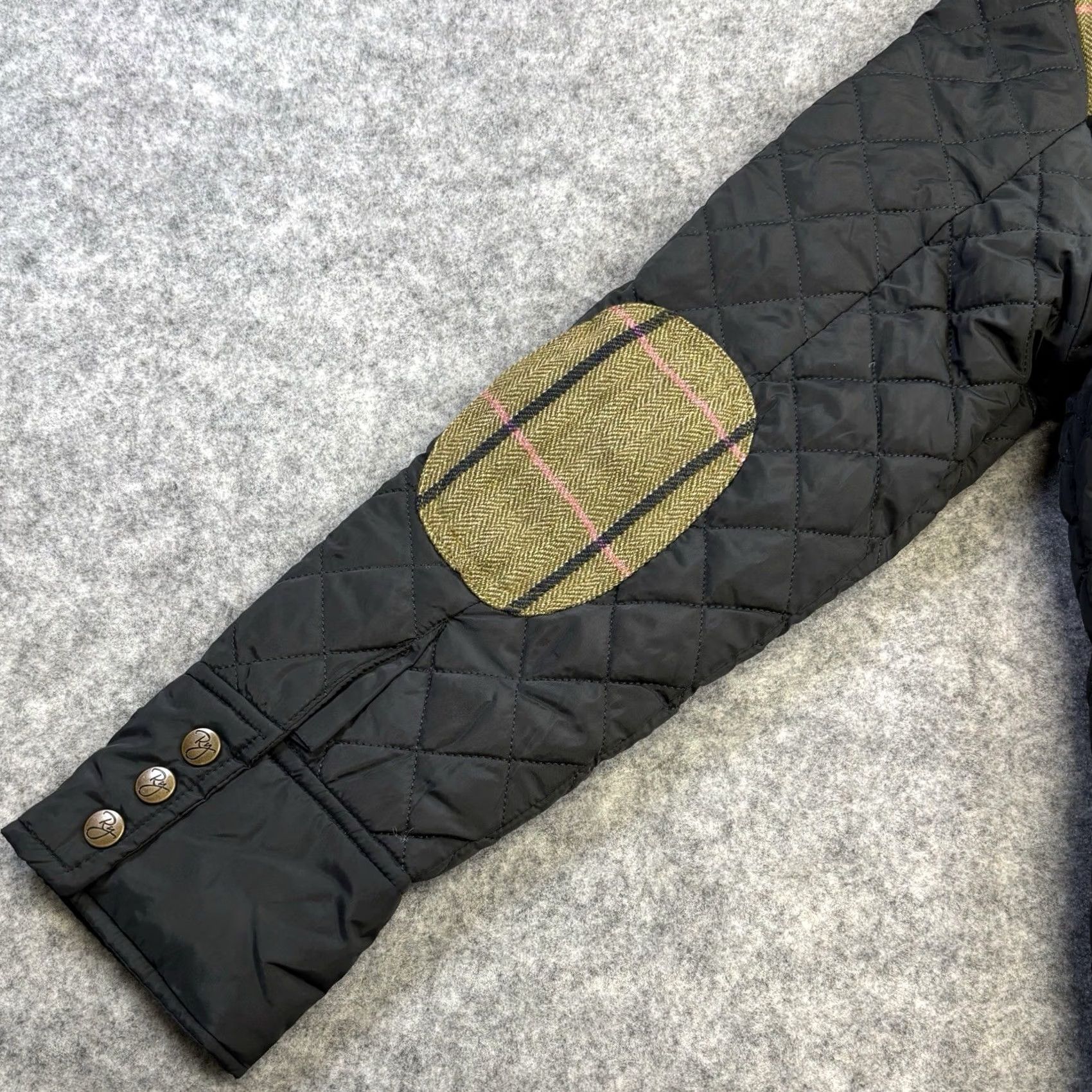 Vintage VINTAGE? No — Rydale Tweed Trim Quilted Jacket Women M Black Argyle/Diamond Quilted All Seasons Pockets Zip/Snap Equestrian Country Modern Regular Size M / US 6-8 / IT 42-44 - 7 Thumbnail