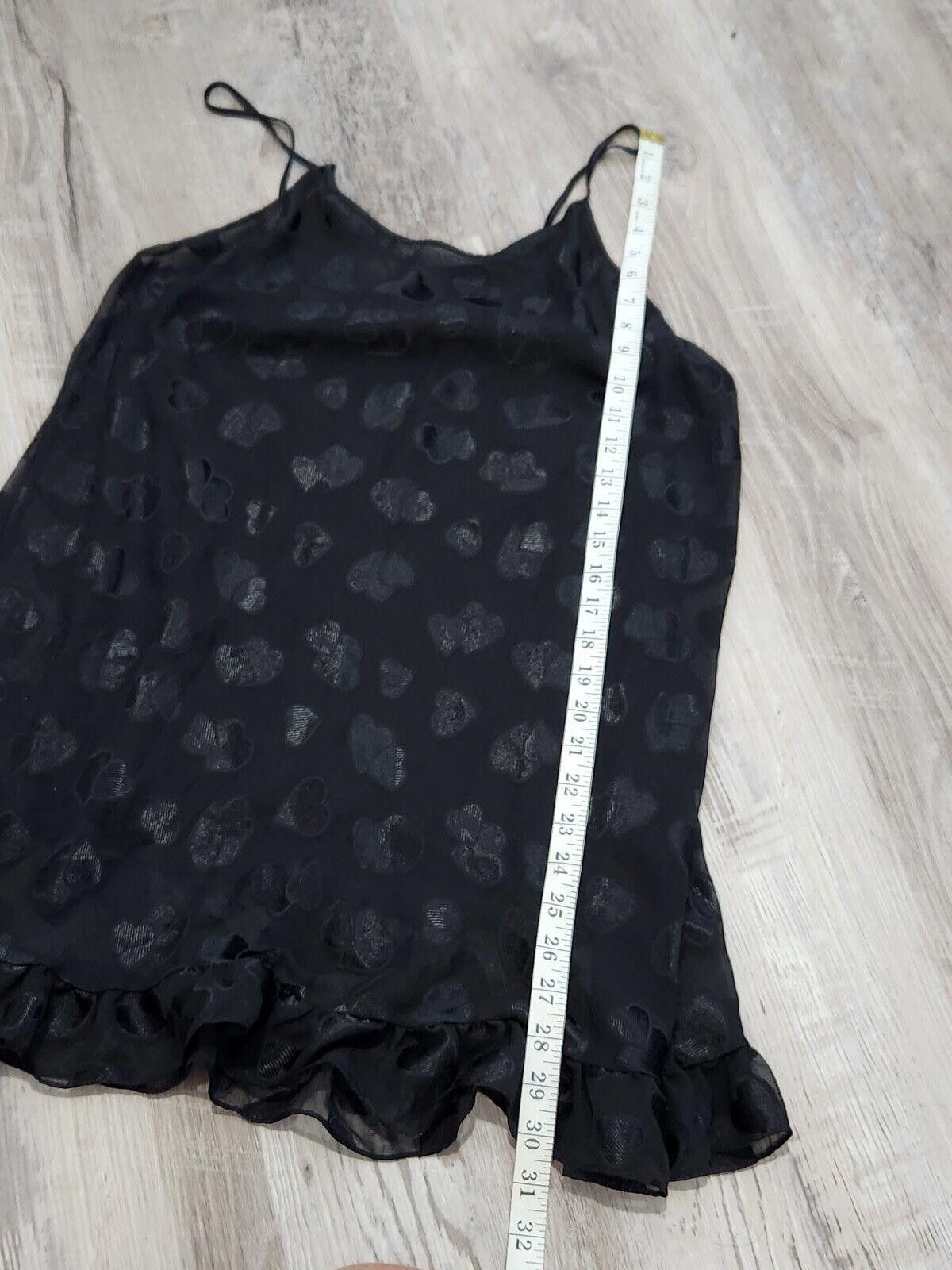 Designer Cinema Etoile Lingerie Dress Black XL hearts Sheer Y2k Trash Size ONE SIZE - 7 Thumbnail