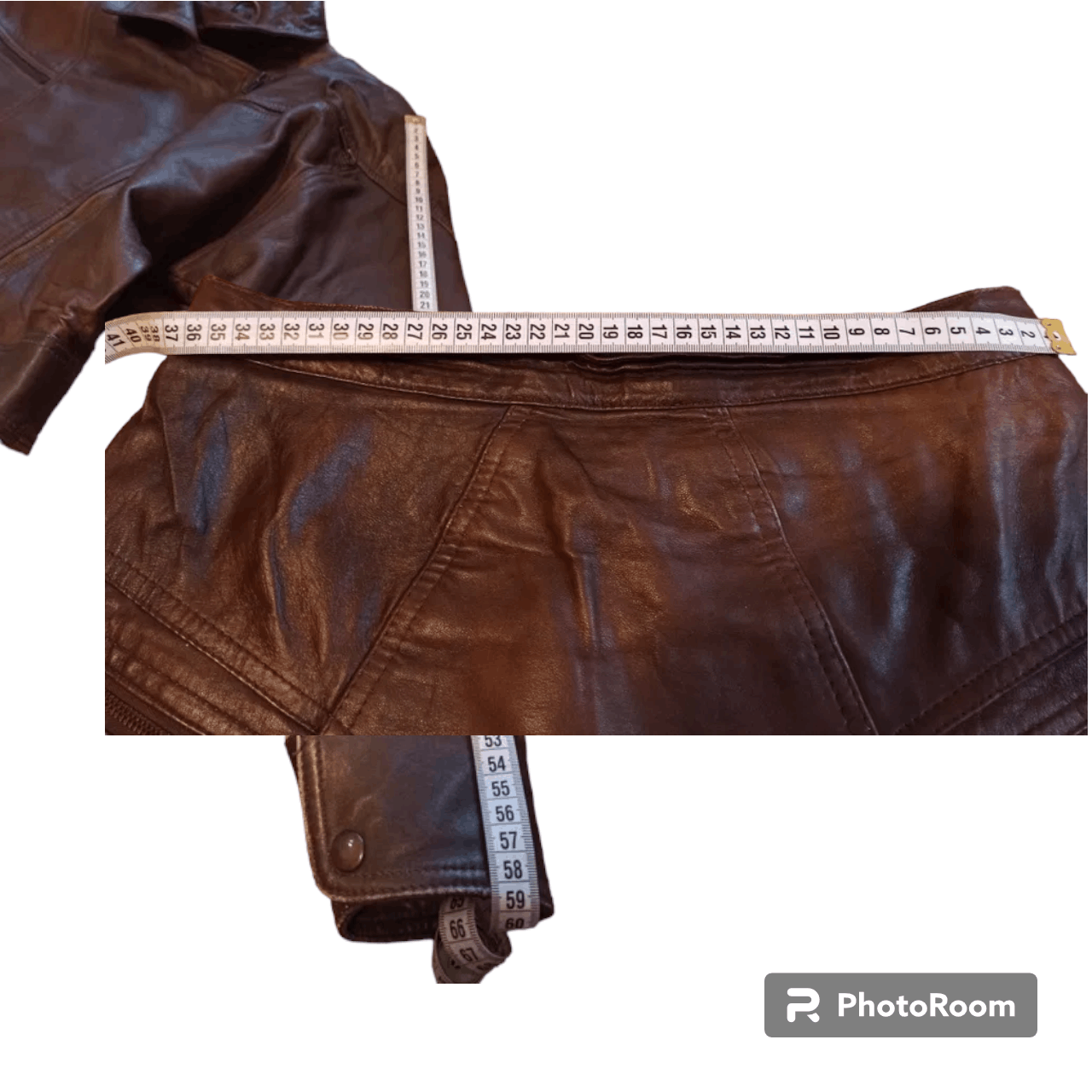 Genuine Leather Vintage 90s Leather jacket + skirt Size L / US 10 / IT 46 - 2 Thumbnail