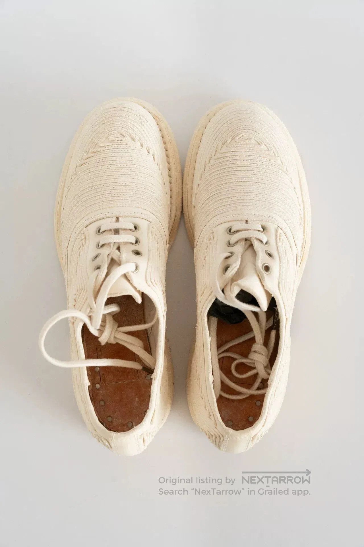 Guidi Guidi Leather Derby Shoes in Beige. Size US 5 / EU 37 - 3 Thumbnail
