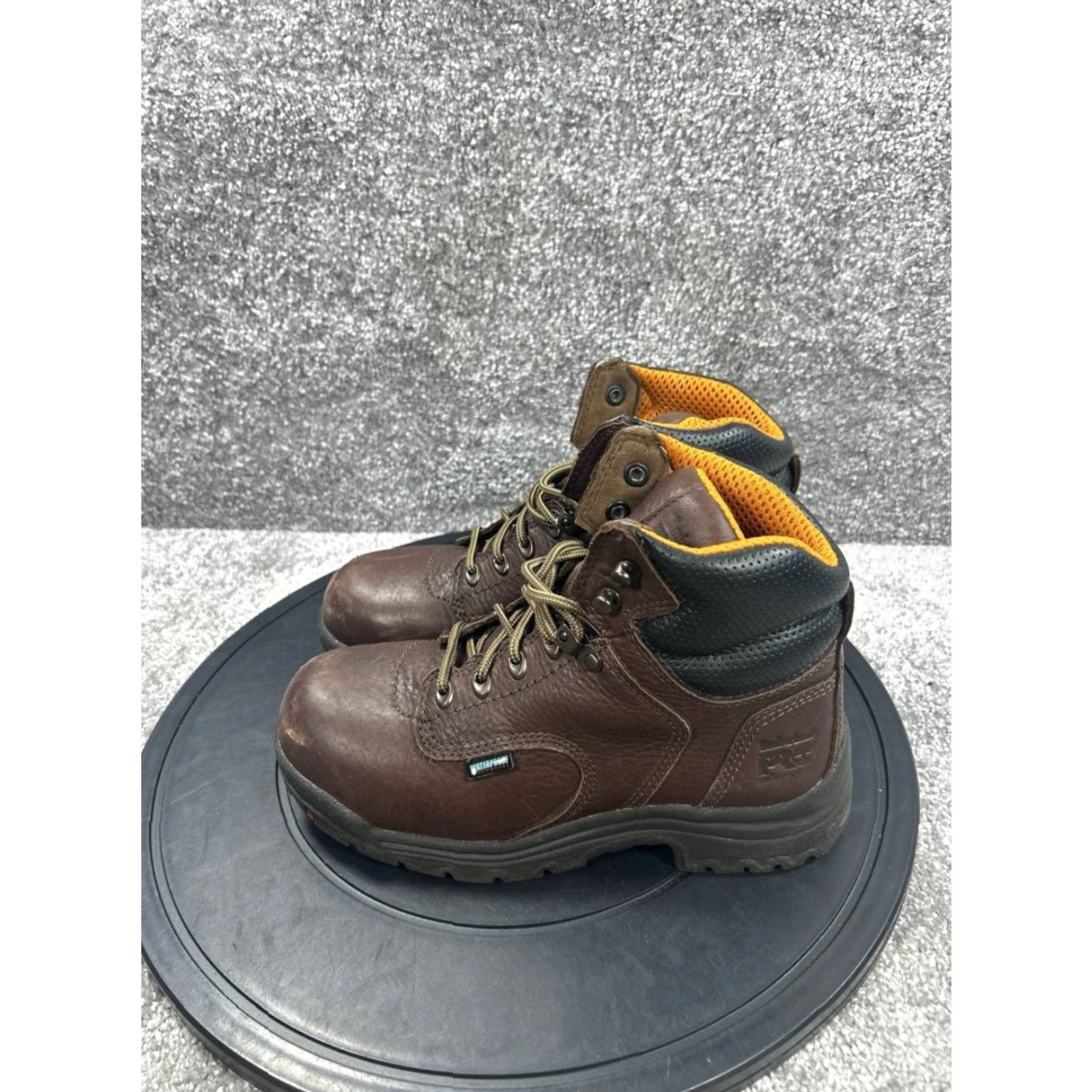 VINTAGE Timberland Pro Work Boots Womens Wide Brown Leather