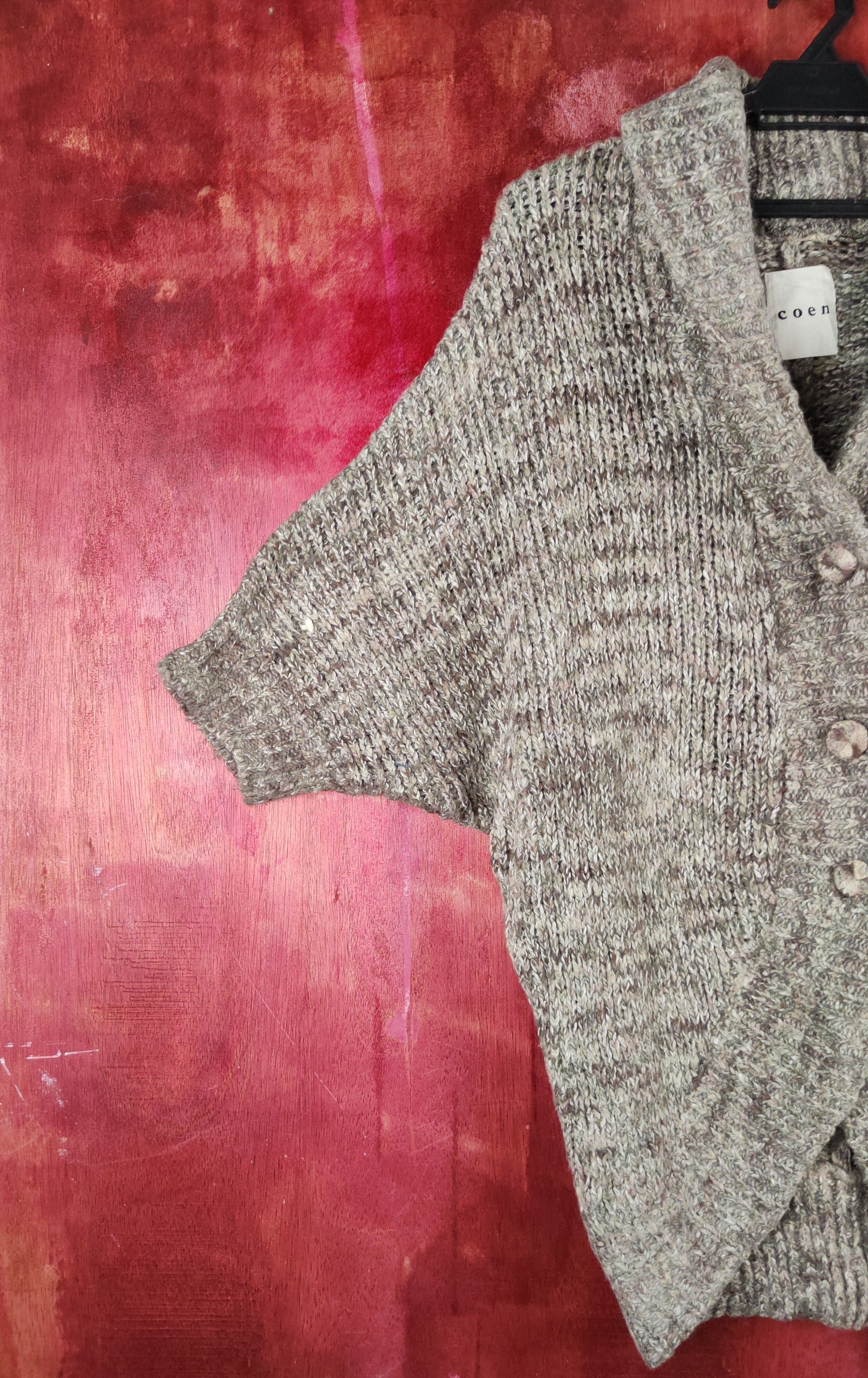 Japanese Brand Coen Olive Knitwear Cardigan #S2348 Size US L / EU 52-54 / 3 - 3 Thumbnail