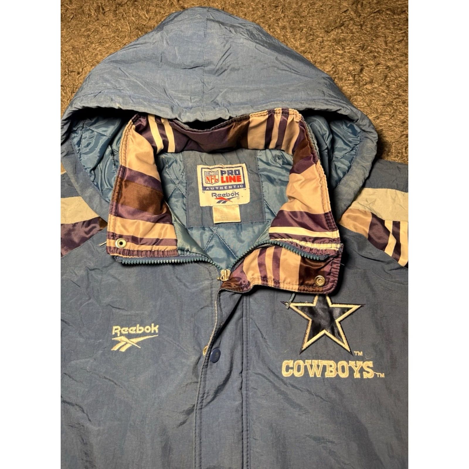 Reebok VINTAGE Nike 90s Dallas Cowboys Reebok Pro Line Puffer Jacket NFL Blue 2XL XXL Mens Size US XXL / EU 58 / 5 - 7 Thumbnail