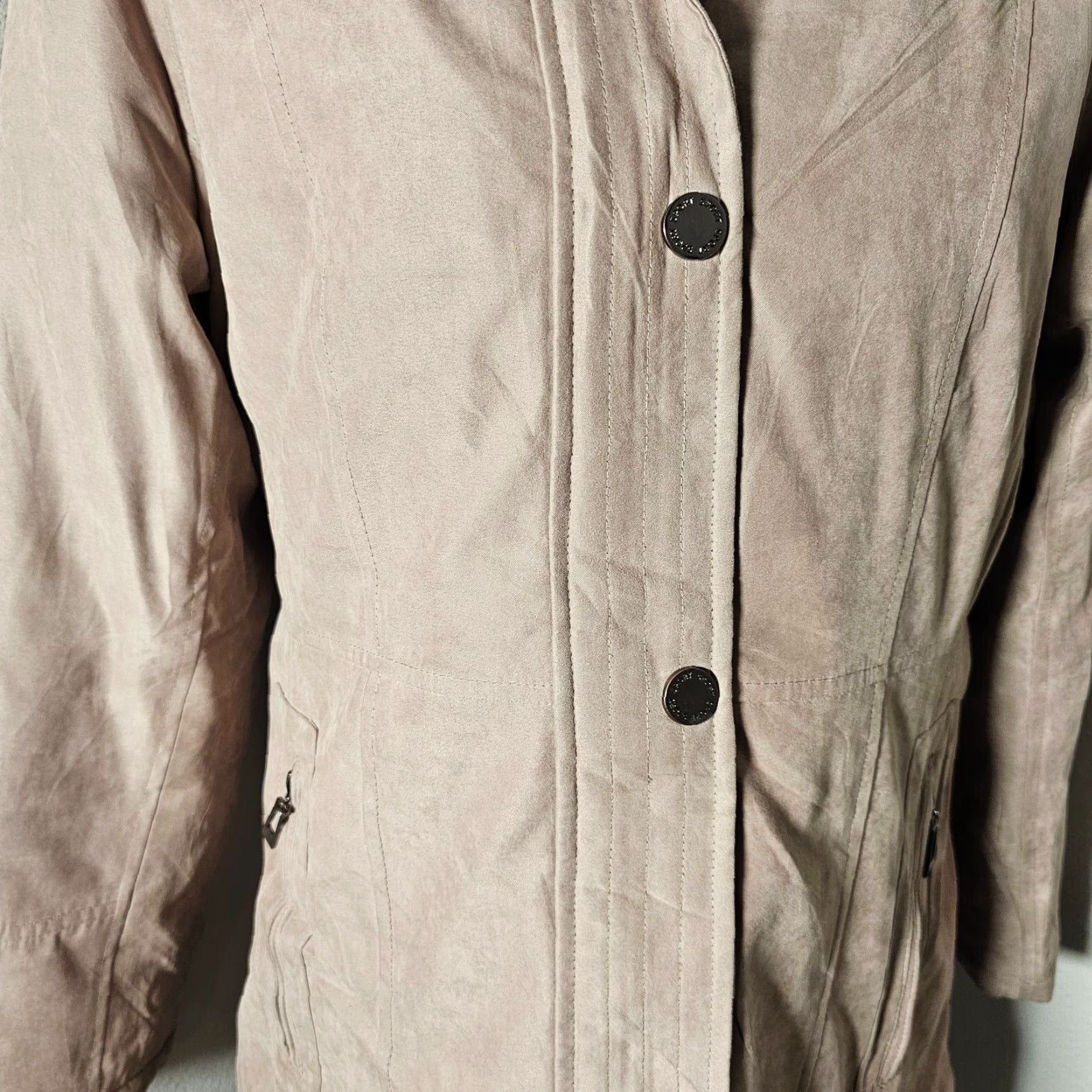 Vintage VINTAGE Fleet Street WOMEN'S Beige Jacket SIZE M Adjustable Warm Zip Button Regular Jacket Women Size M / US 6-8 / IT 42-44 - 5 Thumbnail