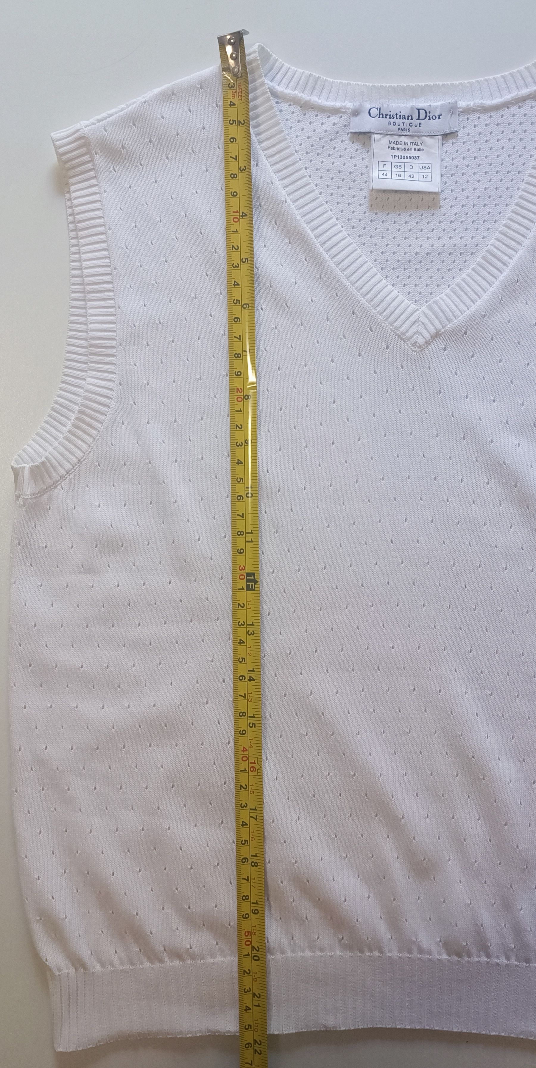 Dior Sleeveless perforated cotton top Size US S / EU 44-46 / 1 - 12 Thumbnail