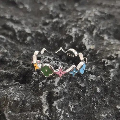 Jewelry × Vintage Star Four-Leaf Clover Simple Adjustable Ring Size ONE SIZE - 2 Thumbnail