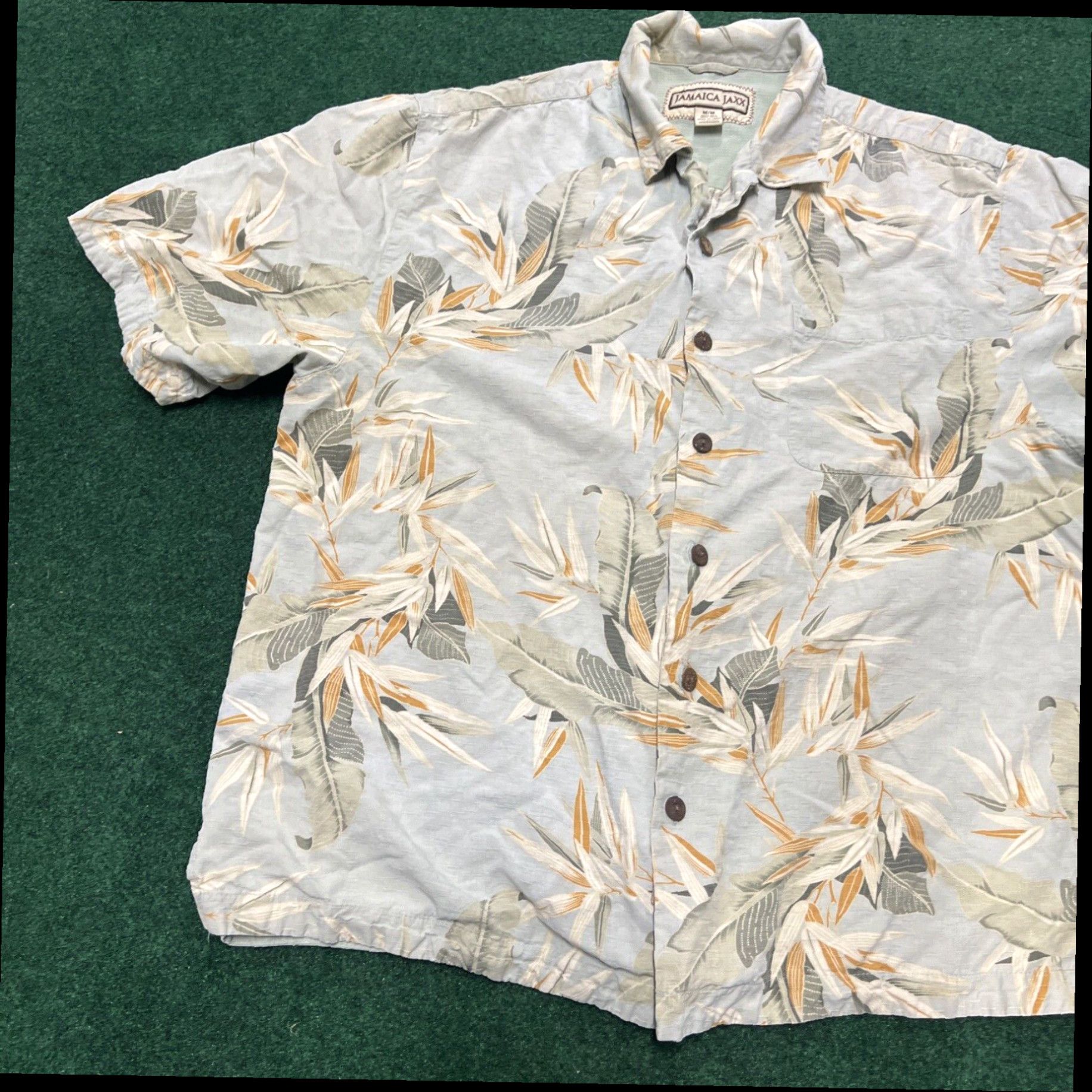Vintage Jamaica JAXX 100% Silk Green Floral Hawaiian Button Down Shirt Size Medium Size US M / EU 48-50 / 2 - 2 Thumbnail