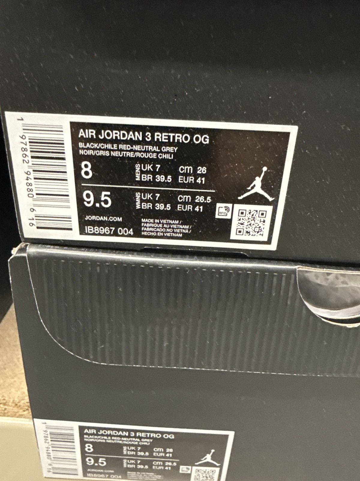 AIR JORDAN 3 OG RARE AIR x 6