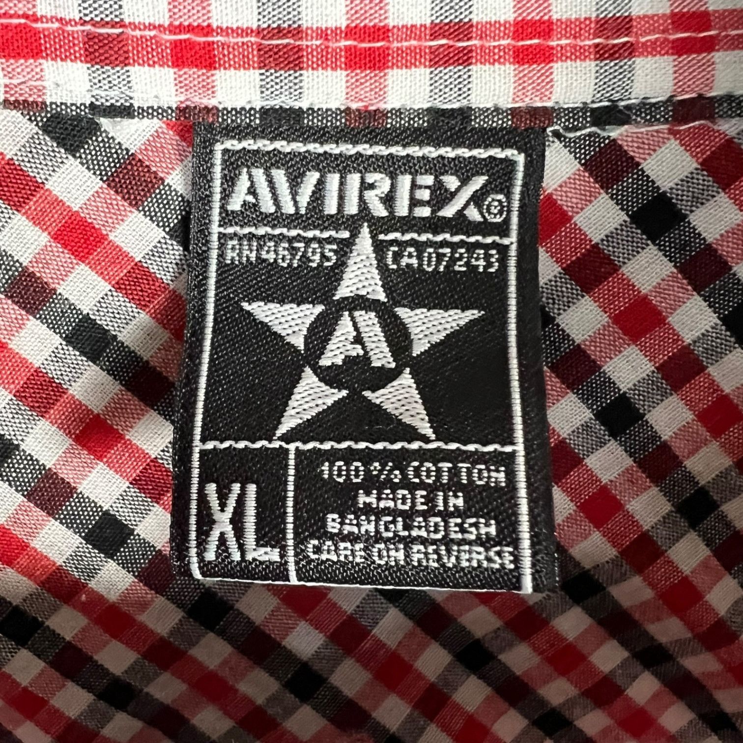 Avirex Men's Vintage Avirex Red/Black Check S/S Button Up Shirt XL Size US XL / EU 56 / 4 - 5 Thumbnail