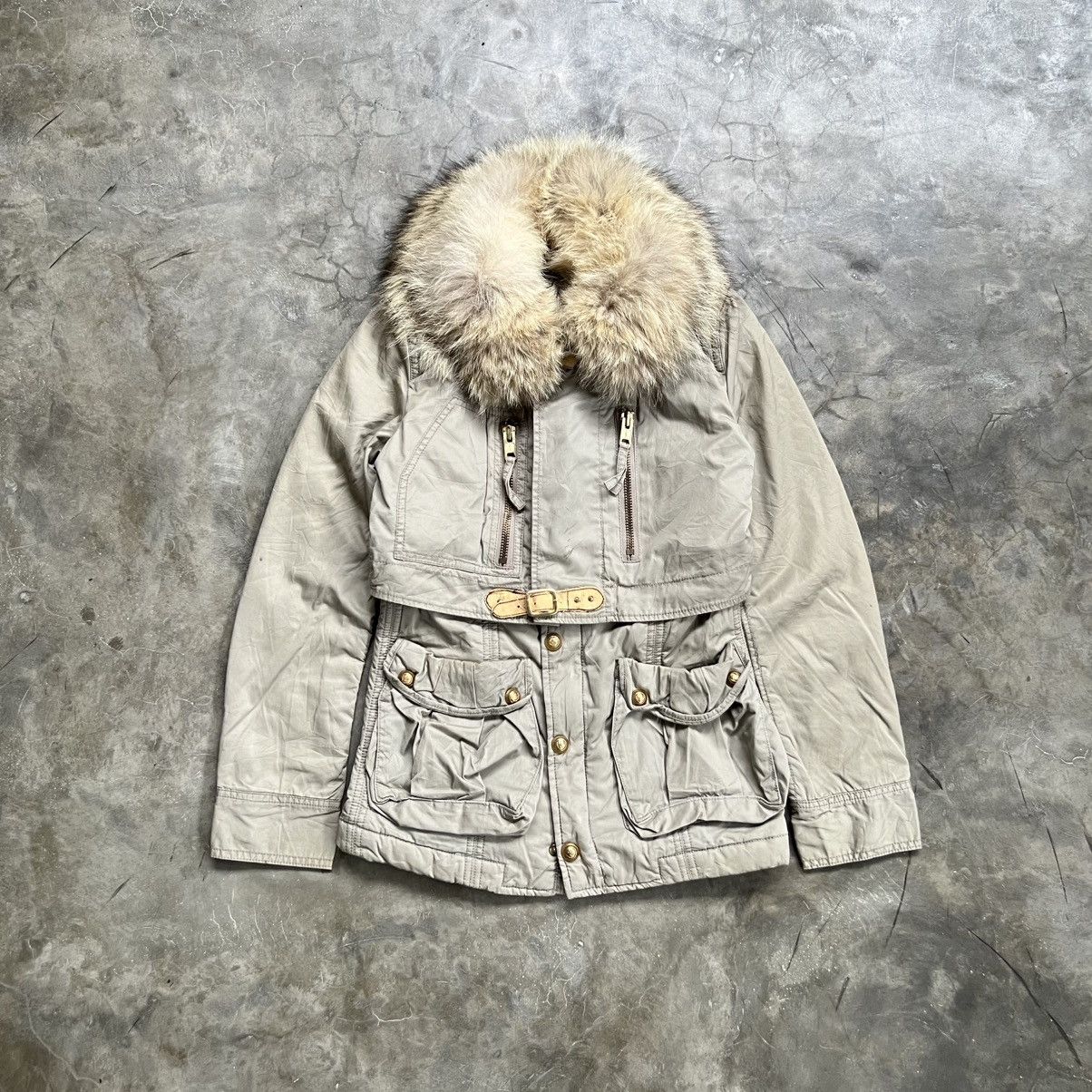 Le Grande Bleu (L.G.B.) 2000s Moussy Apocalyps Style Trim Racoon Fur Jacket Size US S / EU 44-46 / 1 - 1 Thumbnail