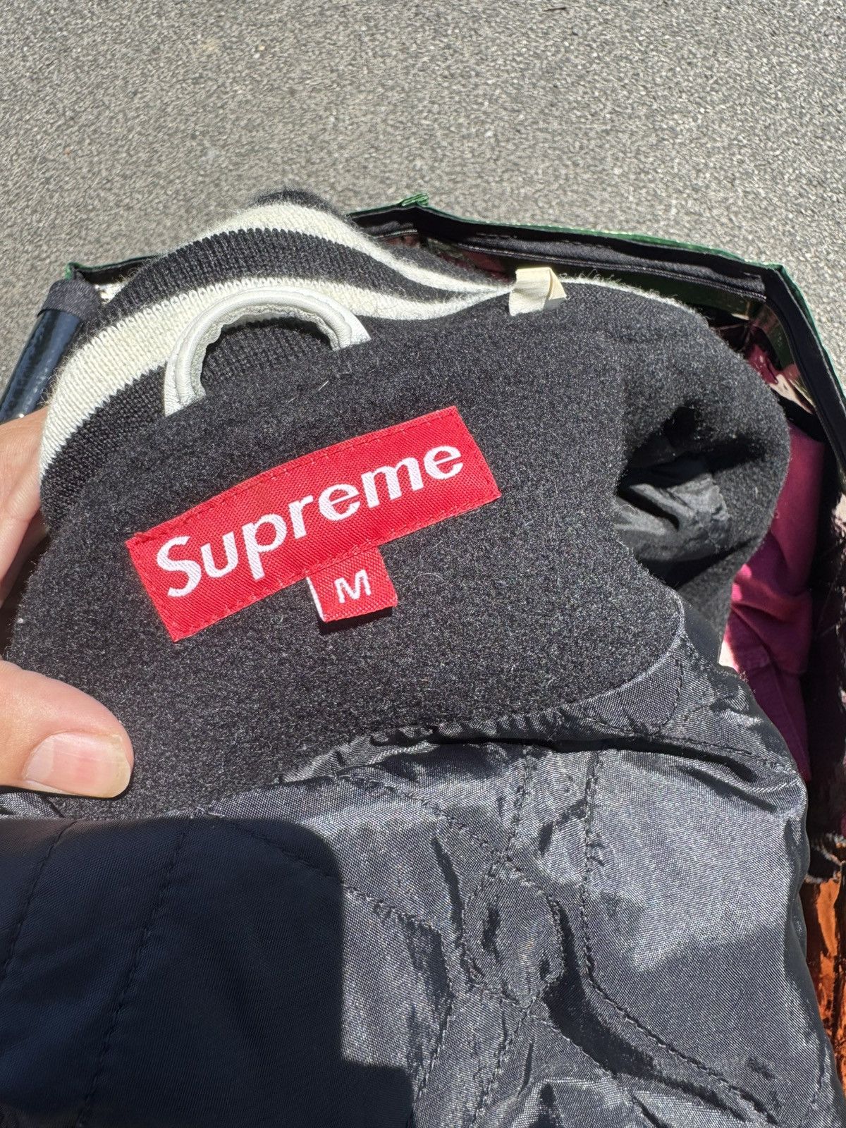 Supreme Supreme FW/06 “Fuck You Pay Me” Leather Varsity Team Jacket Size US M / EU 48-50 / 2 - 7 Thumbnail