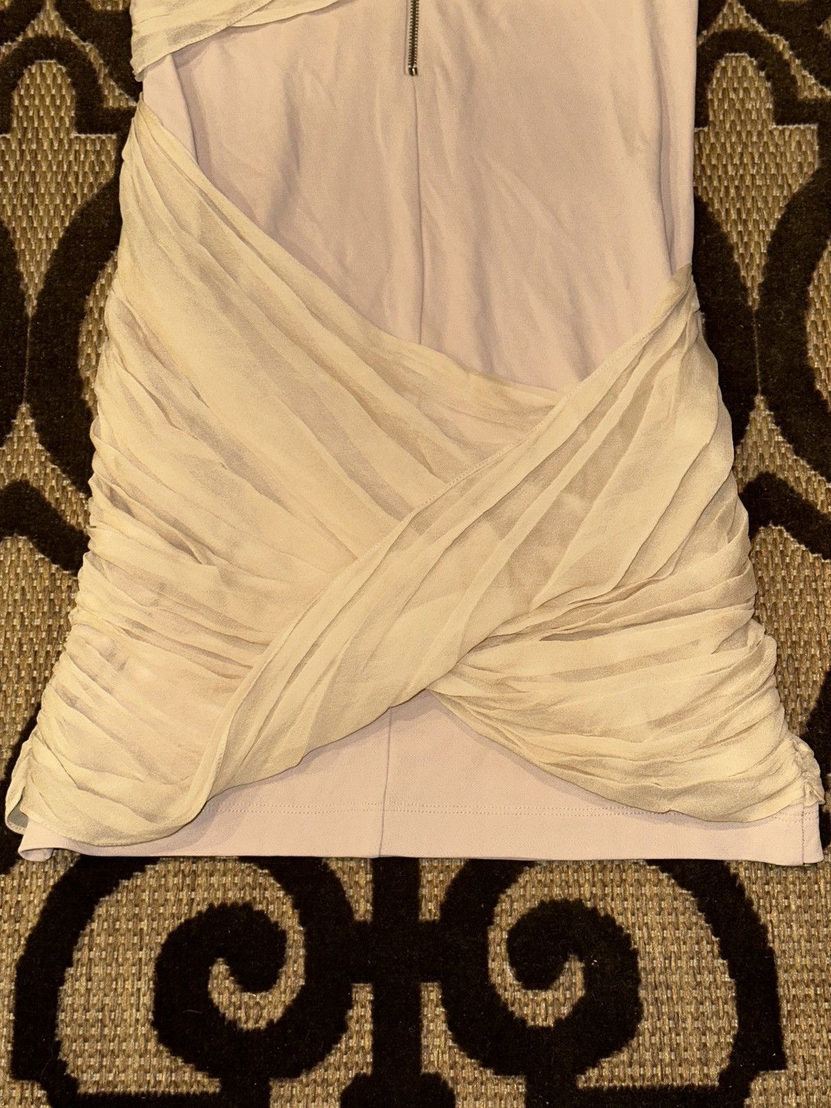Alice + Olivia Alice + Olivia Long Sleeve Goddess Silk Wrap Nude Mini Dress Size S / US 4 / IT 40 - 8 Thumbnail
