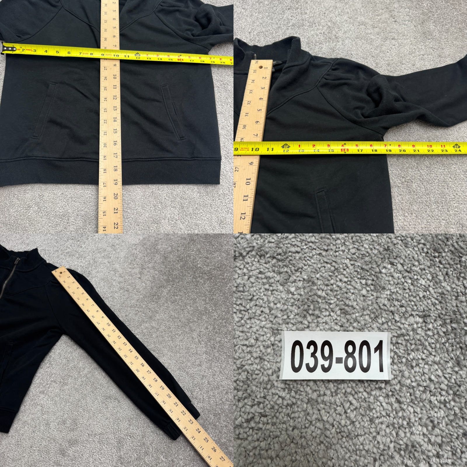 Banana Republic Banana Republic Full Zip Puff Sleeve Sweatshirt Womens Small Petite Black Mock Neck Zip Cardigan Size S / US 4 / IT 40 - 8 Thumbnail