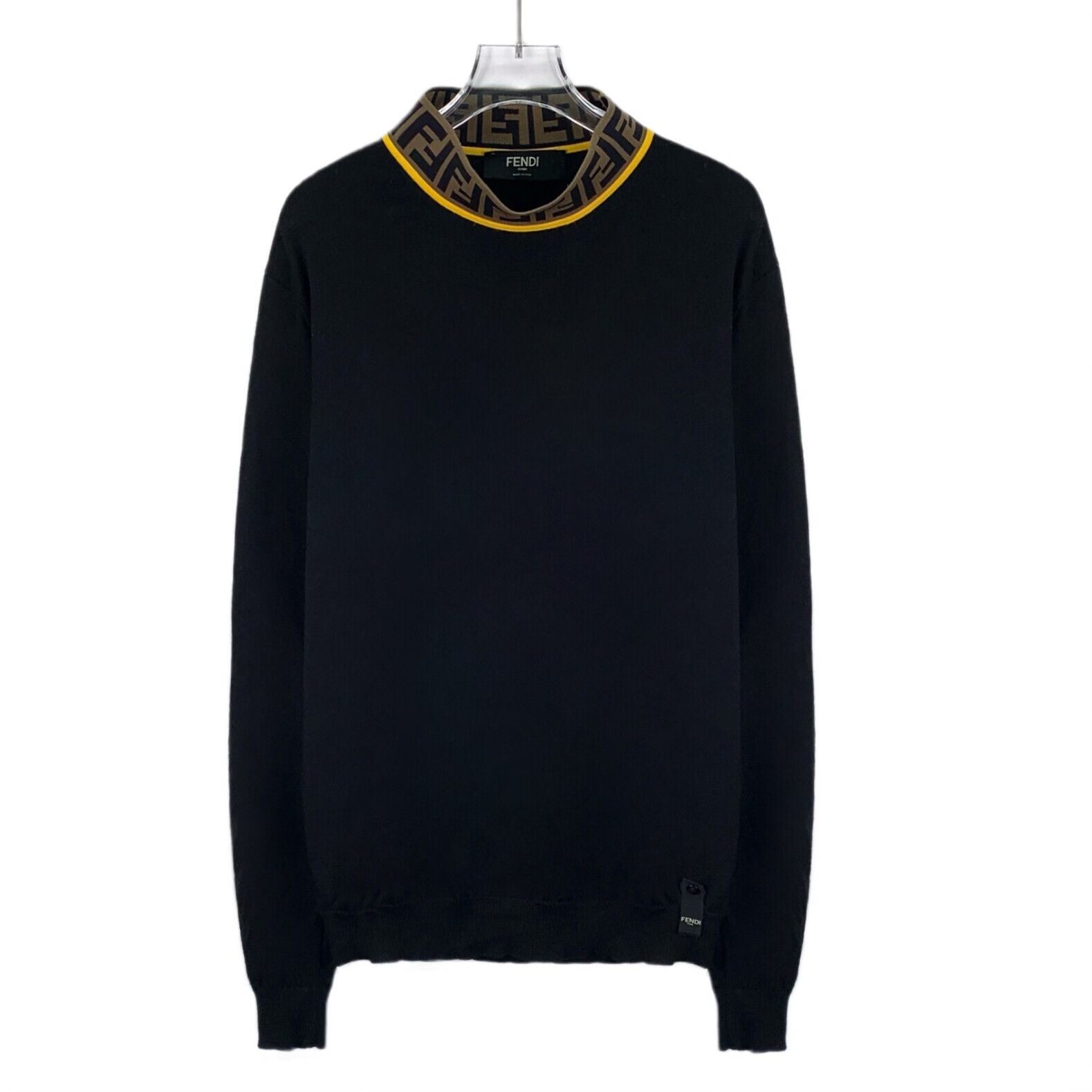 Fendi Fendi Black Wool Knit Sweater Size US L / EU 52-54 / 3 - 1 Thumbnail