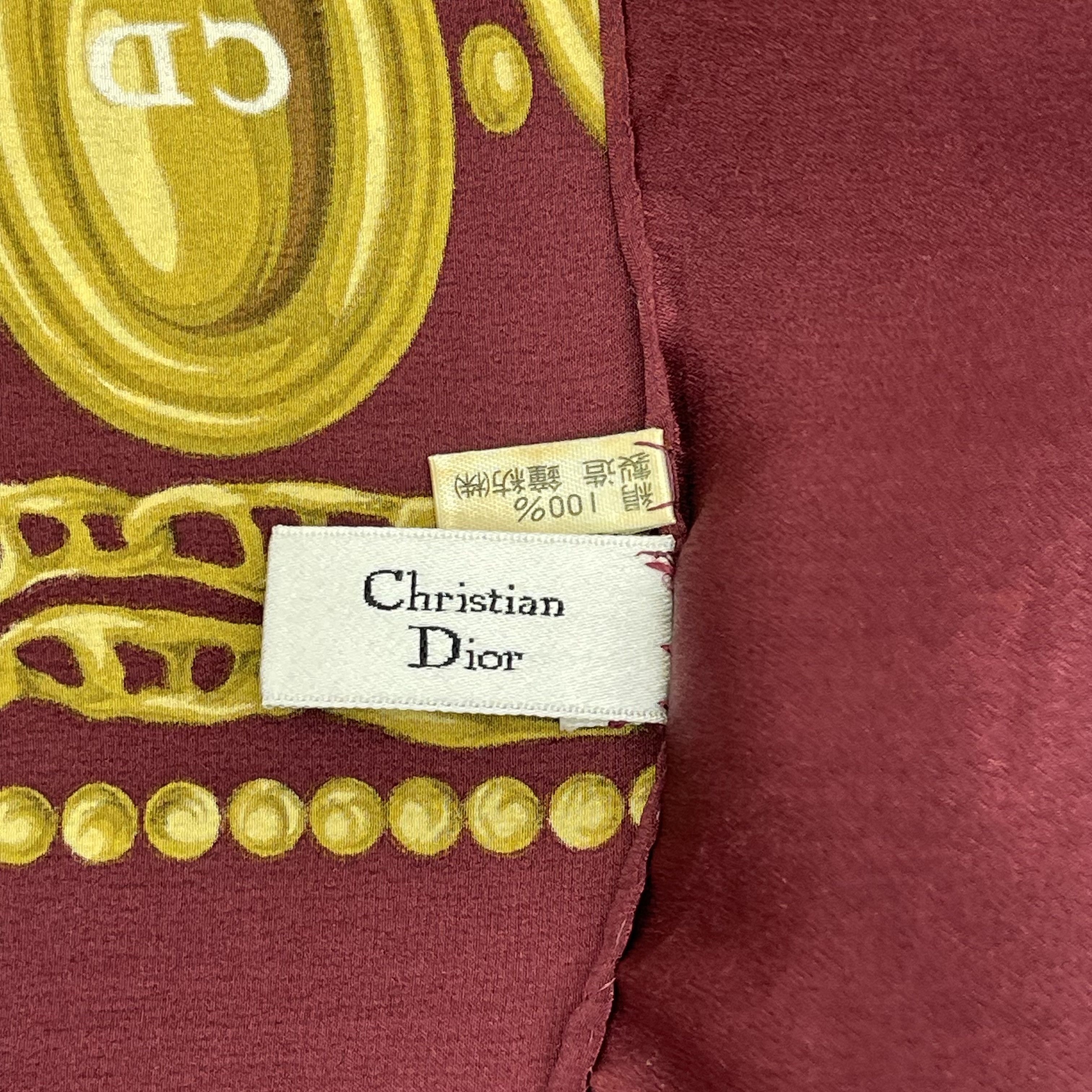 Christian Dior Monsieur Vintage Christian Dior Silk Scarf CD Logo Motif - S7037 Size ONE SIZE - 5 Thumbnail