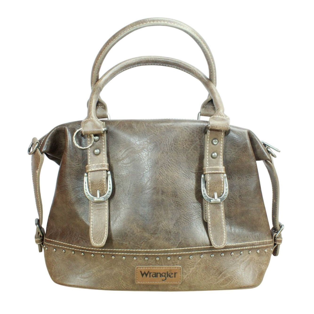Wrangler Wrangler Coffee Brown Buckle Barrel Satchel Purse Size ONE SIZE - 1 Thumbnail