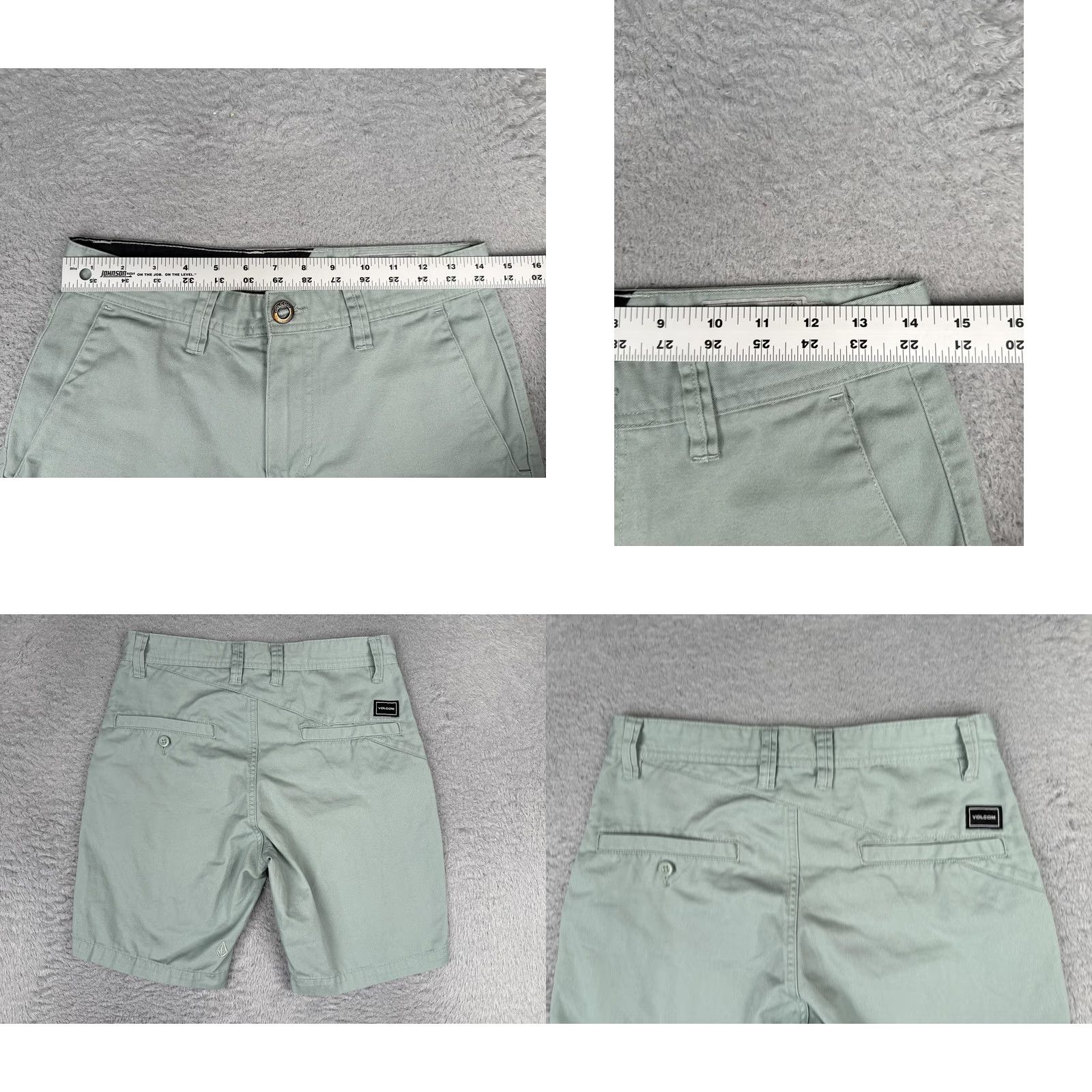 Volcom Volcom Shorts Mens 28 Green Canvas Chino Flat Front 8 Inseam Casual Summer Wear Size US 28 / EU 44 - 9 Thumbnail