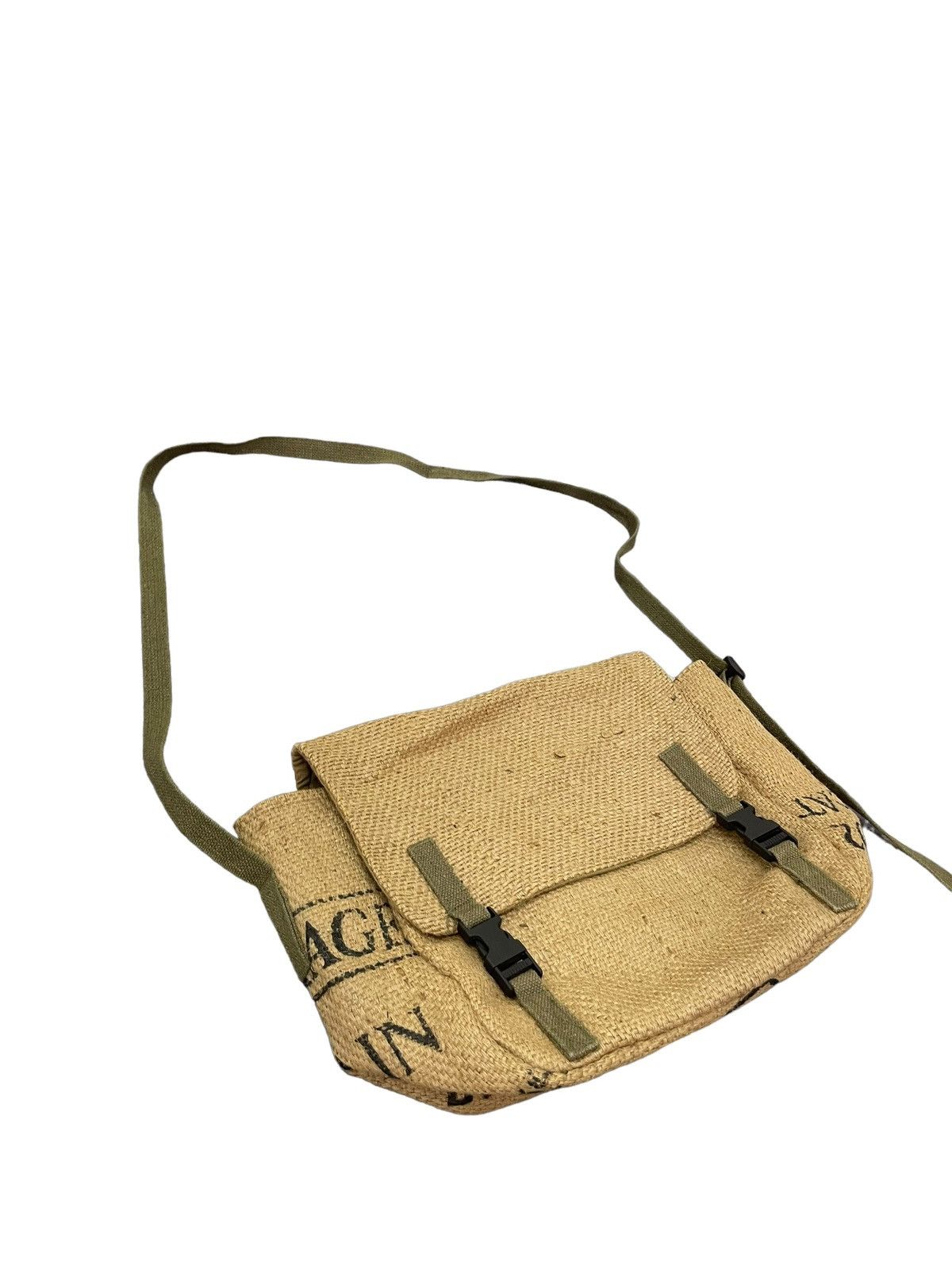 Handmade Coffee Sacks Messengger Bag Military Style Custom 1🟩 Size ONE SIZE - 4 Thumbnail