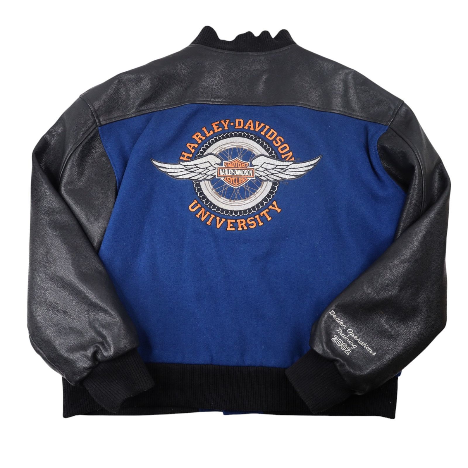 Harley Davidson × Vintage VTG Harley Davidson University Big Logo Letterman Jacket Size US XXL / EU 58 / 5 - 10 Thumbnail