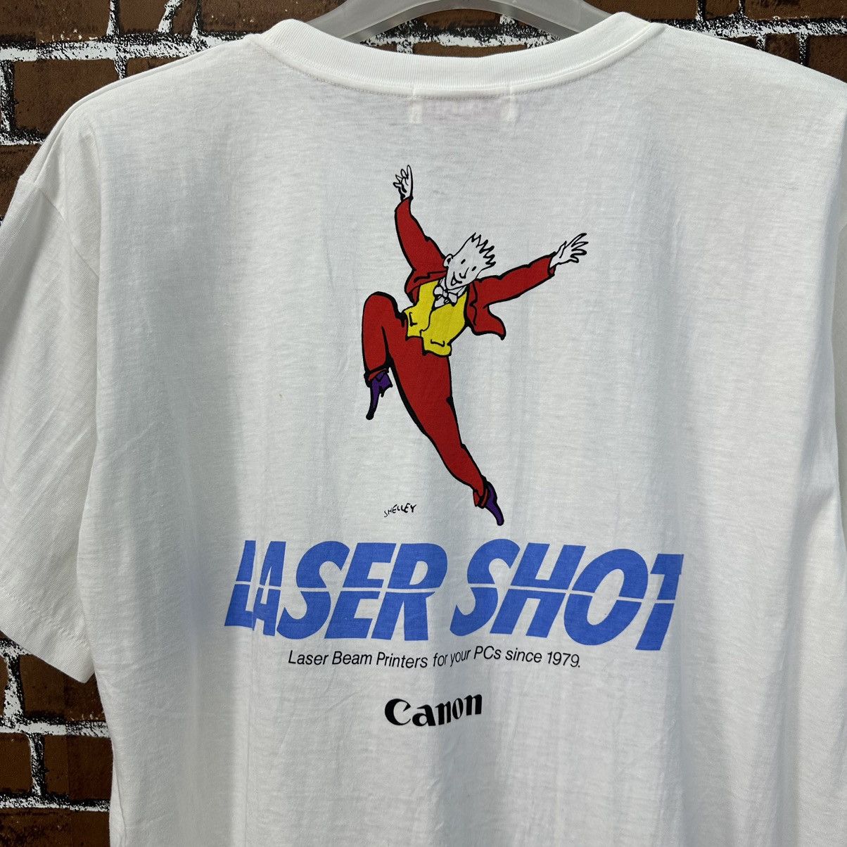 Canon Vintage 80s Canon Laser Shot Tshirt A869 Size US M / EU 48-50 / 2 - 2 Thumbnail