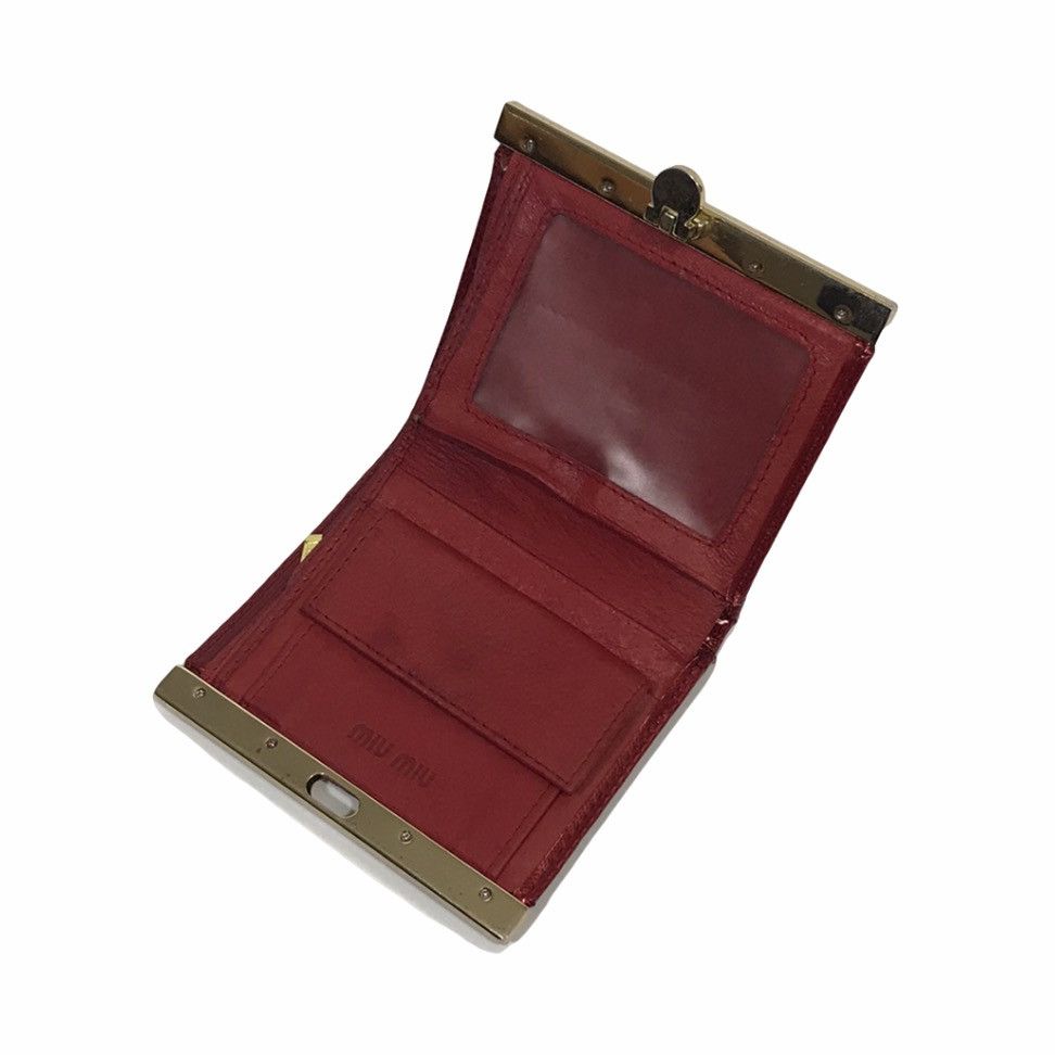 Miu Miu Miu Miu Patent Leather Wallet Red Size ONE SIZE - 4 Thumbnail