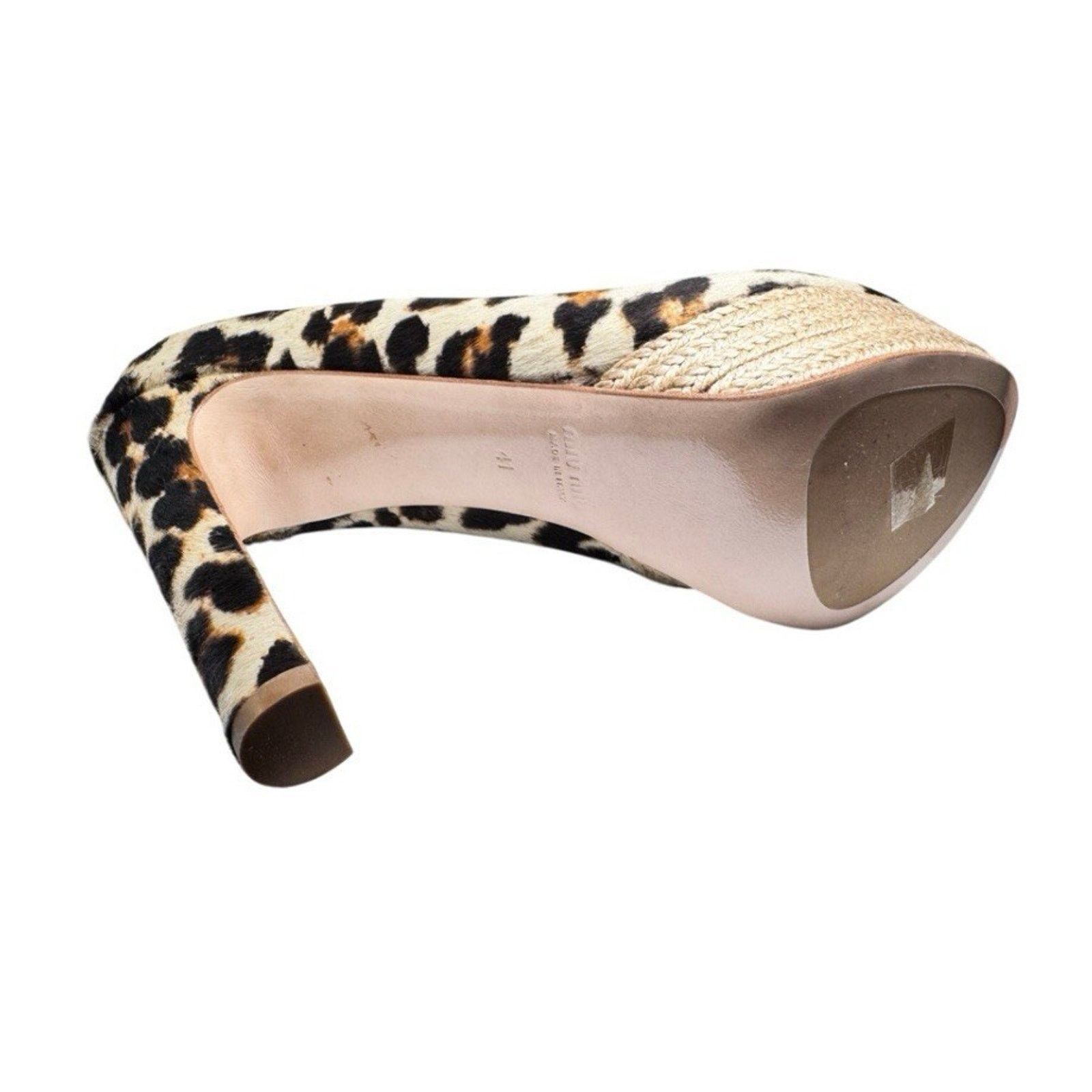 Miu Miu $995 MIU MIU PONYHAIR LEOPARD PLATFORM PUMPS SHOES 41 Size US 10.5 / IT 40.5 - 8 Thumbnail