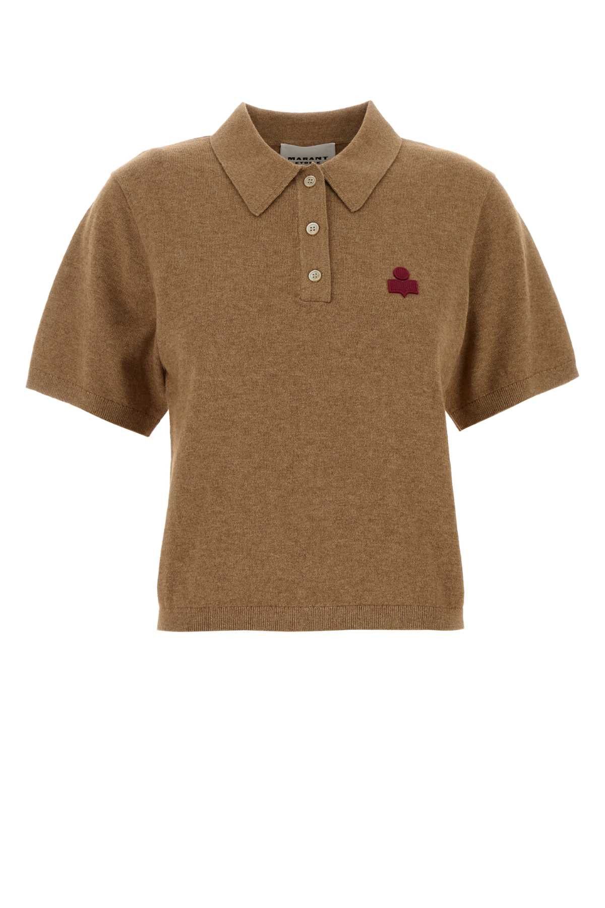 Isabel Marant Etoile Biscuit Cotton Blend Althea Polo Shirt Size M / US 6-8 / IT 42-44 - 1 Thumbnail