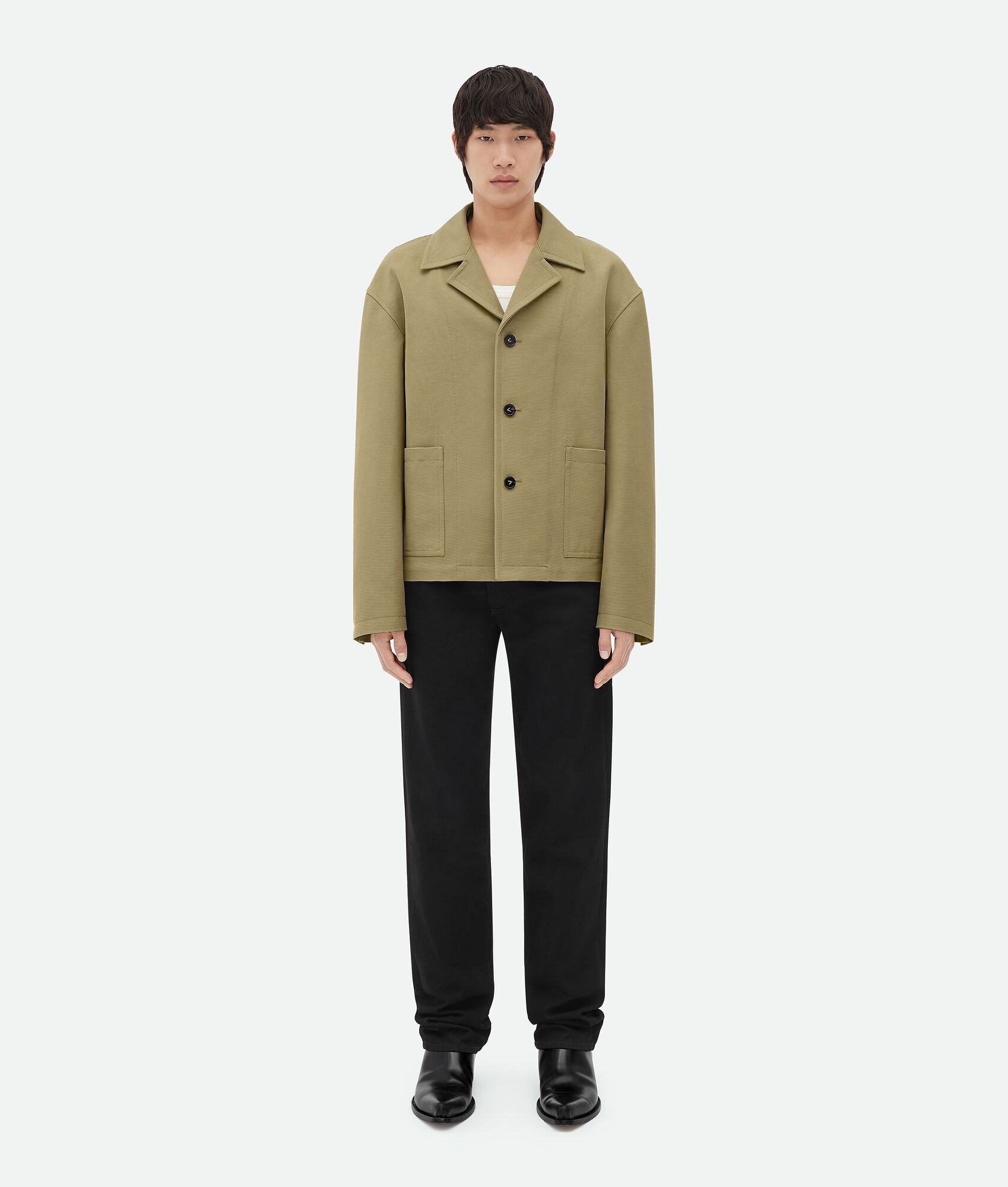 Bottega Veneta o1n1vont1224 Ottoman Light Cotton Jacket in Limestone Size US S / EU 44-46 / 1 - 1 Thumbnail