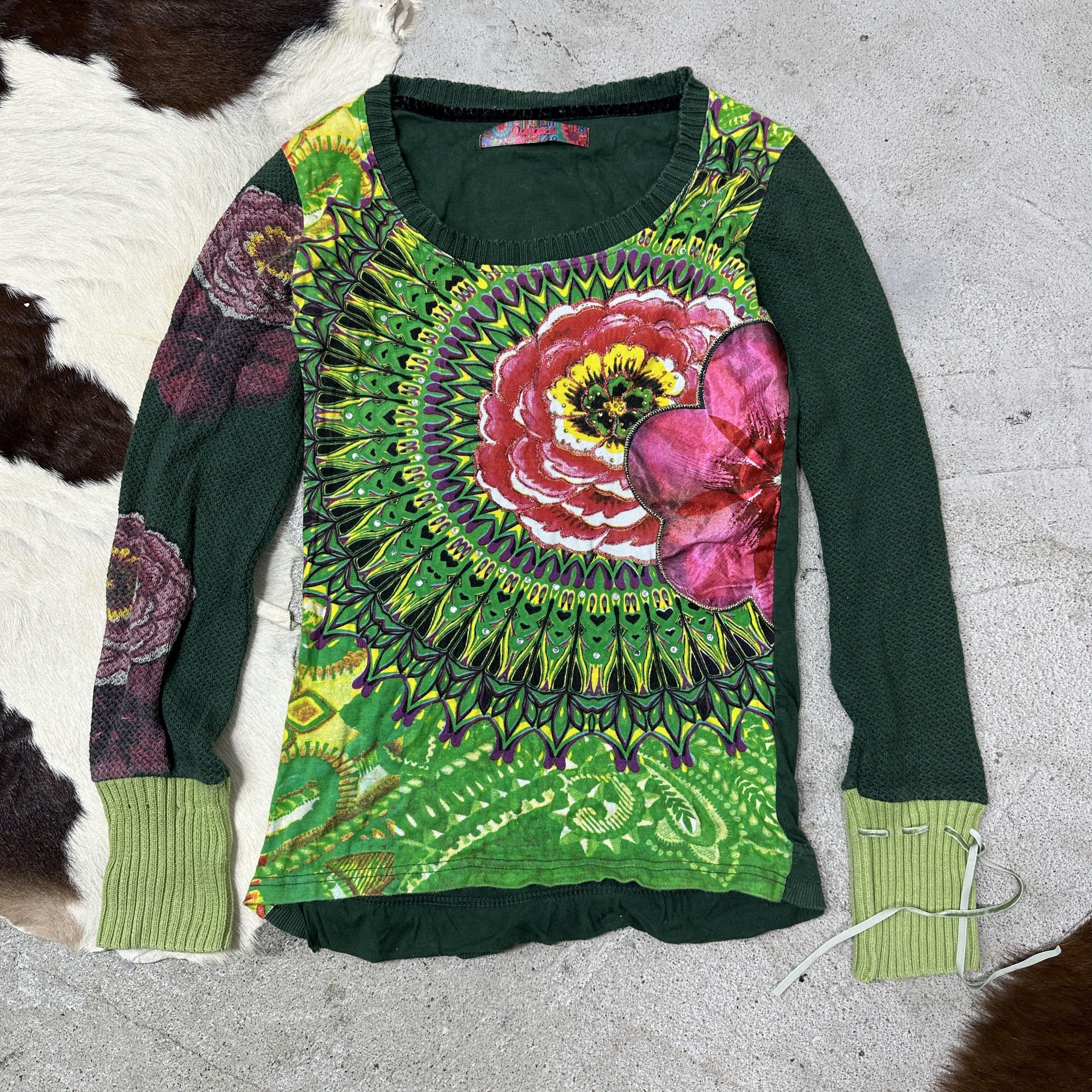 Desigual Vintage Avant Garde Desigual Printed Longsleeve Y2K Size XS / US 0-2 / IT 36-38 - 2 Thumbnail