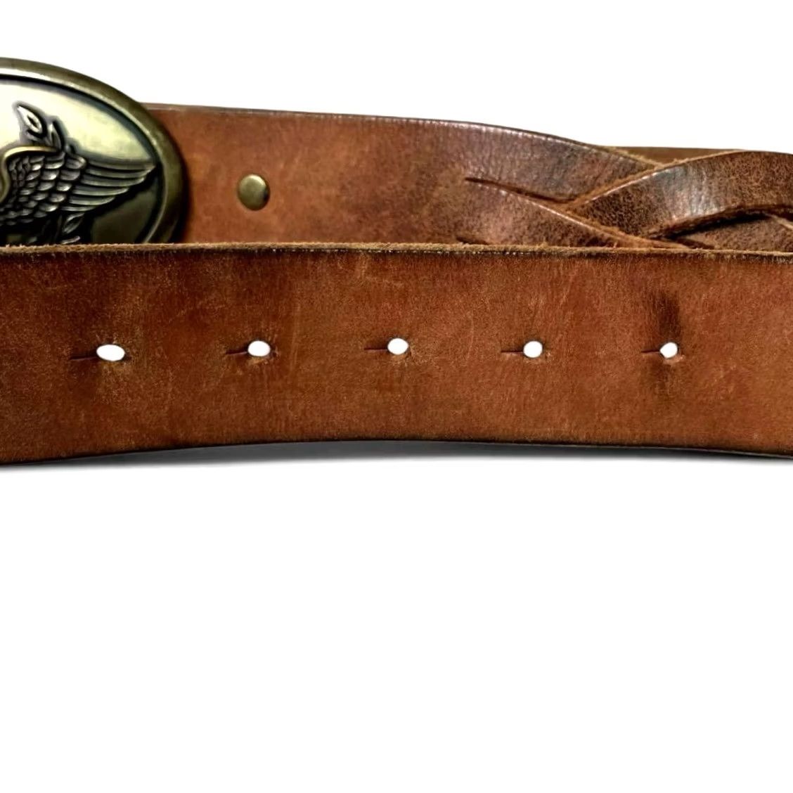Ralph Lauren RRL Ralph Lauren Belt Mens 32 Brown Leather Eagle Buckle Size Casual Men Pre owned Size 32 - 6 Thumbnail