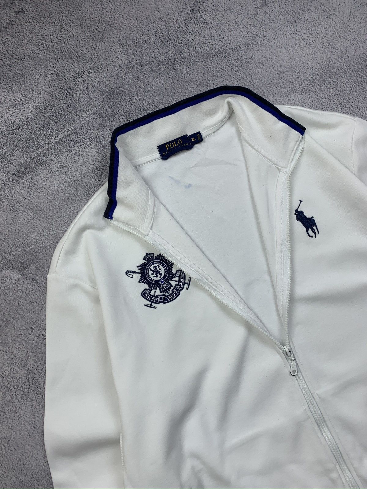 Polo Ralph Lauren Polo Ralph Lauren White Full Zip Sweater XL Crest Logos Mens Size US XL / EU 56 / 4 - 7 Thumbnail