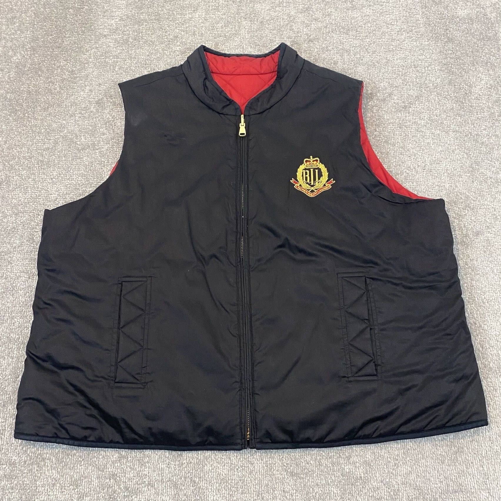 Ralph Lauren Lauren Ralph Lauren Vest 3X Black Red Equestrian Reversible Puffer RARE Womens Size XXL / US 16-18 / IT 52-54 - 3 Thumbnail