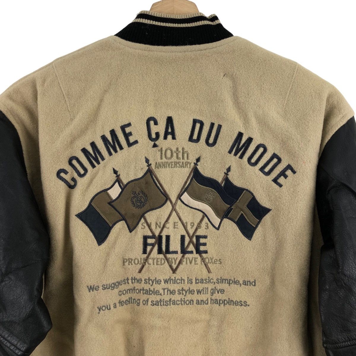 Japanese Brand × Vintage Vintage 90s COMME CA DU MODE Varsity Jacket Big Logo Size M / US 6-8 / IT 42-44 - 7 Thumbnail